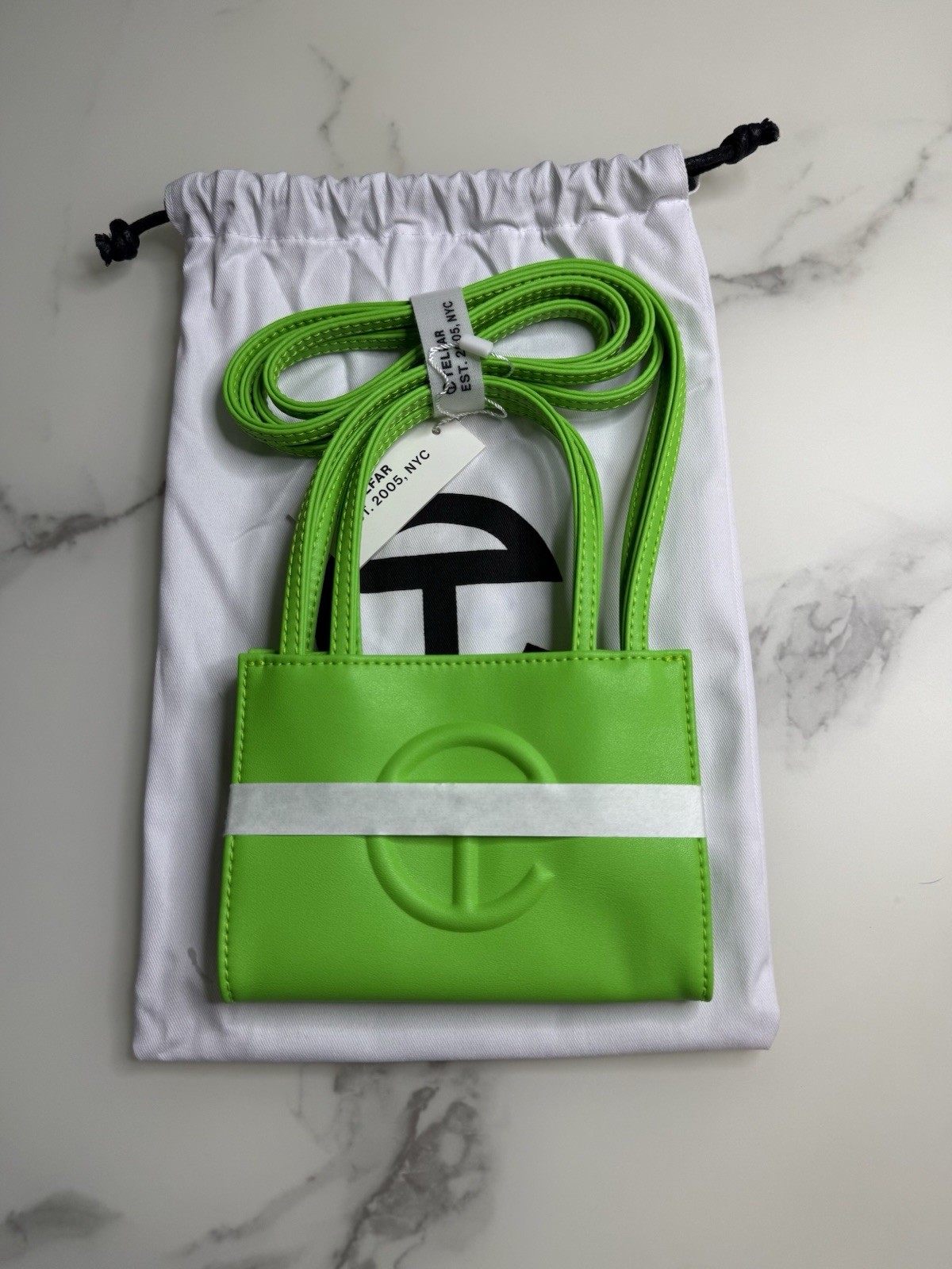 TELFAR Shopping Bag Highlighter Green Small Designer Bag