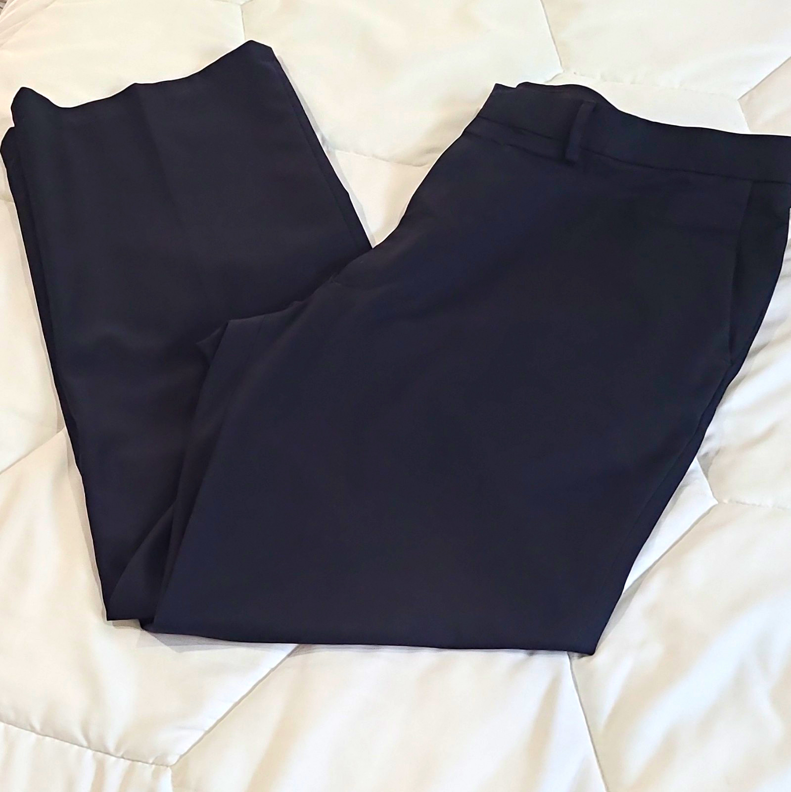 Haggar Navy Pleated Dress Pants Straight Leg Classic Fit 40W Twill Polyester