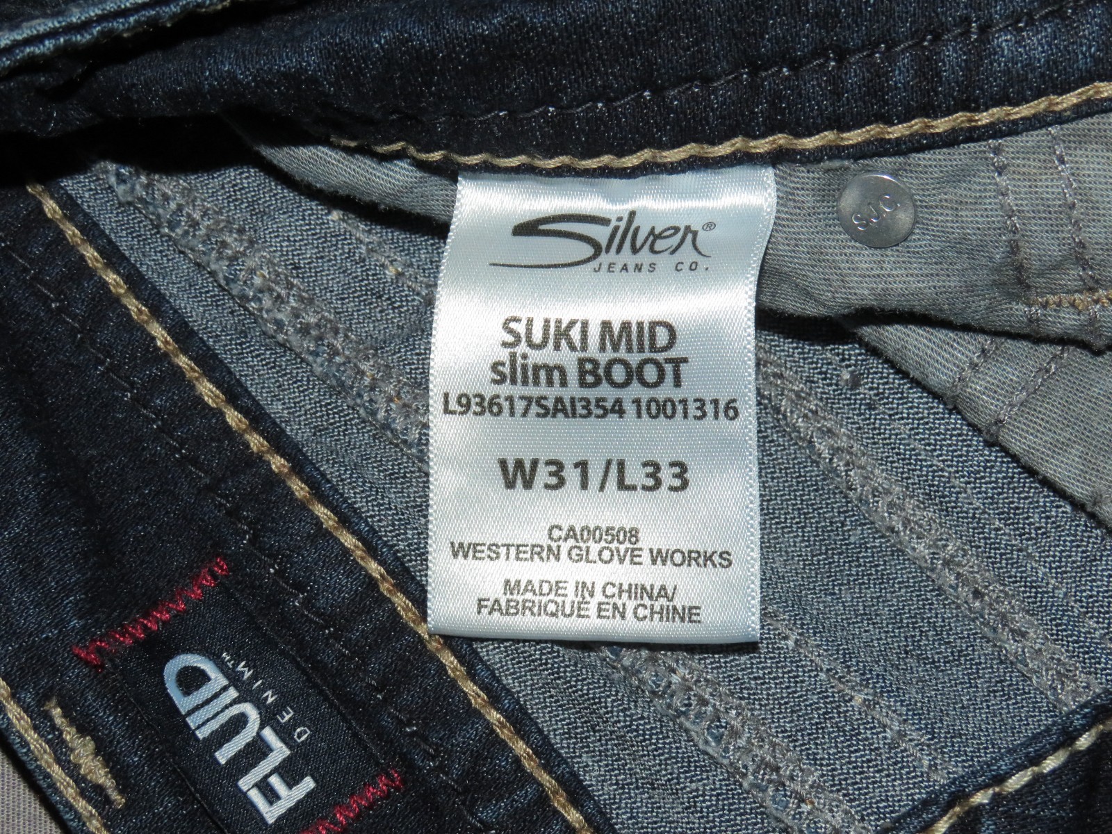 Silver SUKI Slim Boot Cut FLUD Denim Flap Pocket Stretch Jeans Women’s 31