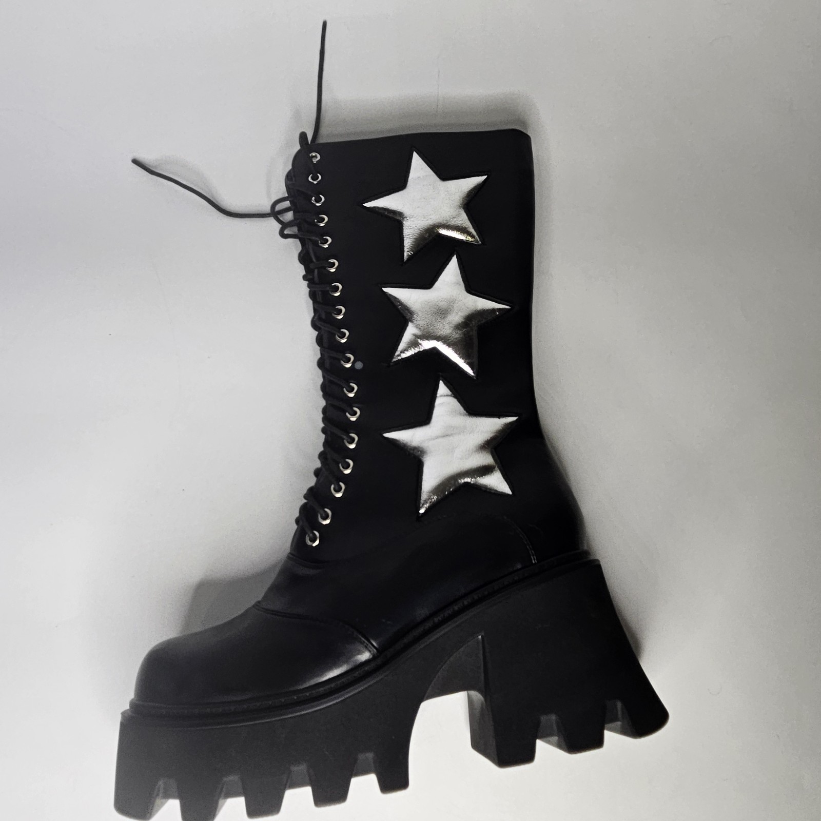 Lamoda Size 10 star Platform Boots Chunky Heel boots space cowboy ace freely