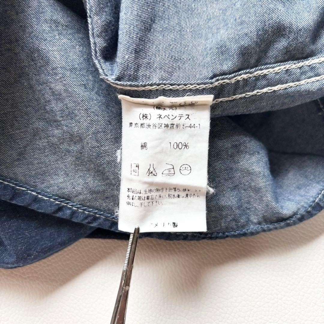 Engineered Garments Denim Short Sleeve Shirt M USA Made Cotton Indigo F/S