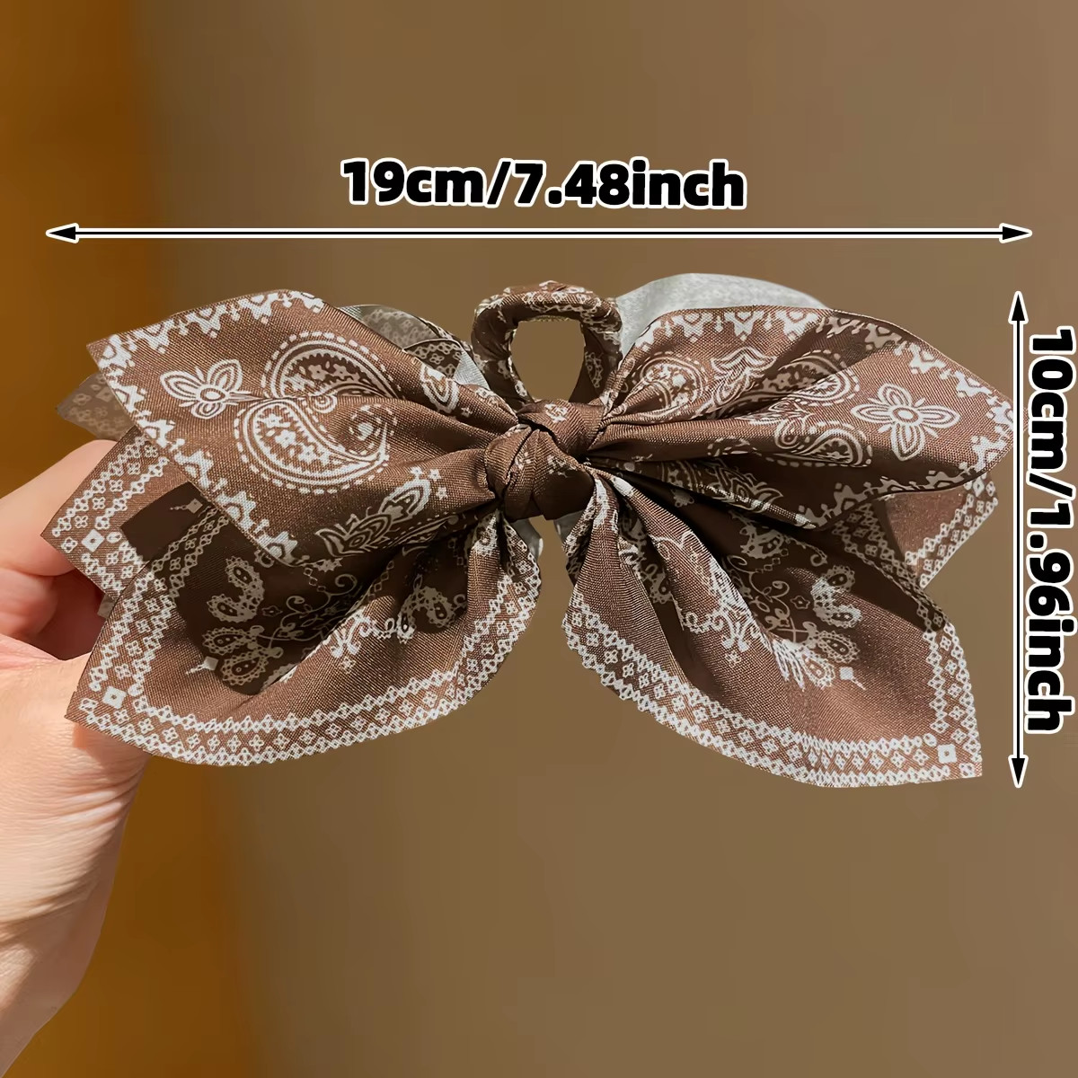1Pcs Women’S Style, Brown Cashew Flower Bow Hair Clip, High-End and Elegant Hair