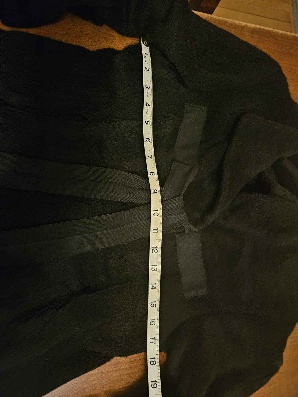 Rundholz DIP Black Alpaca Blend Deconstructed Coat w Ribbon Detail XS/S