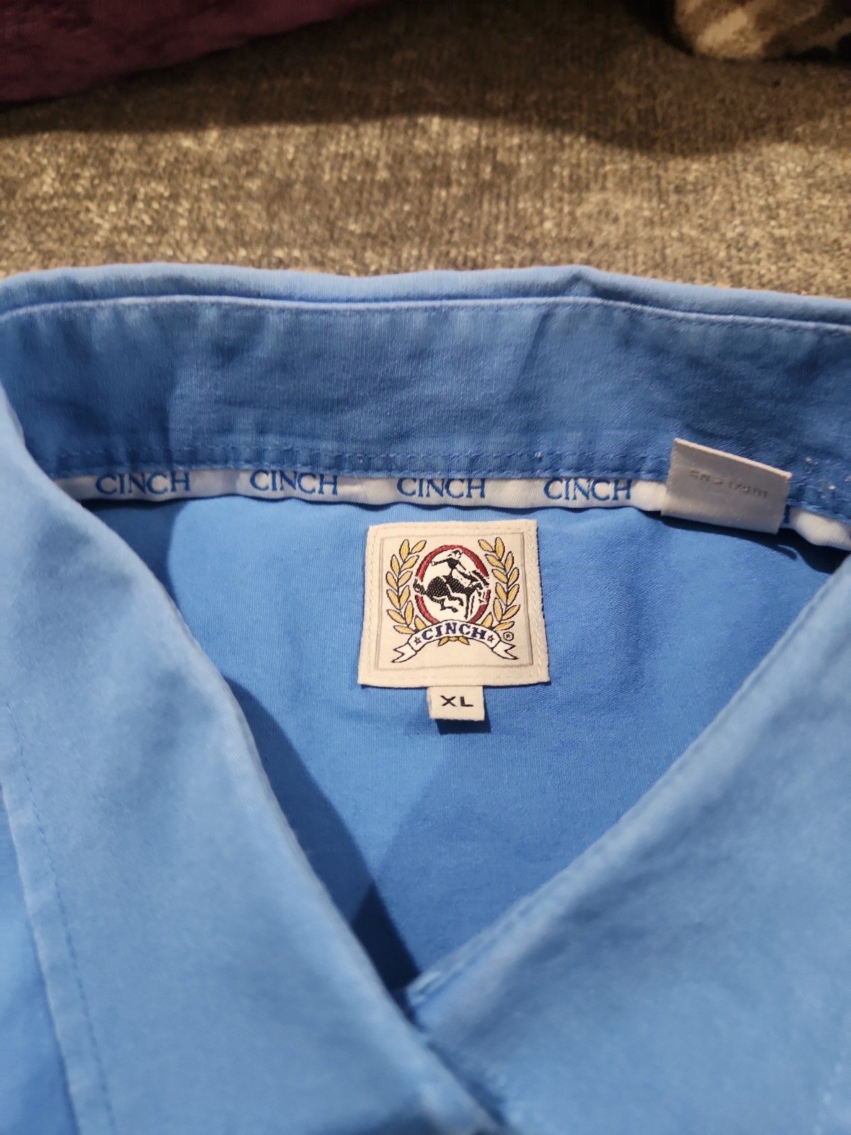 Cinch Men’s Long Sleeve Blue Solid Western Button Down Shirt
