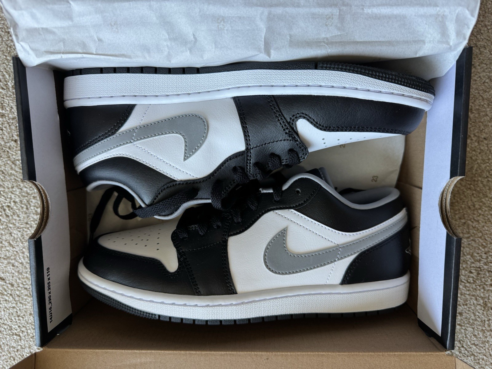 Size 8.5 – Air Jordan 1 Low Black Medium Grey