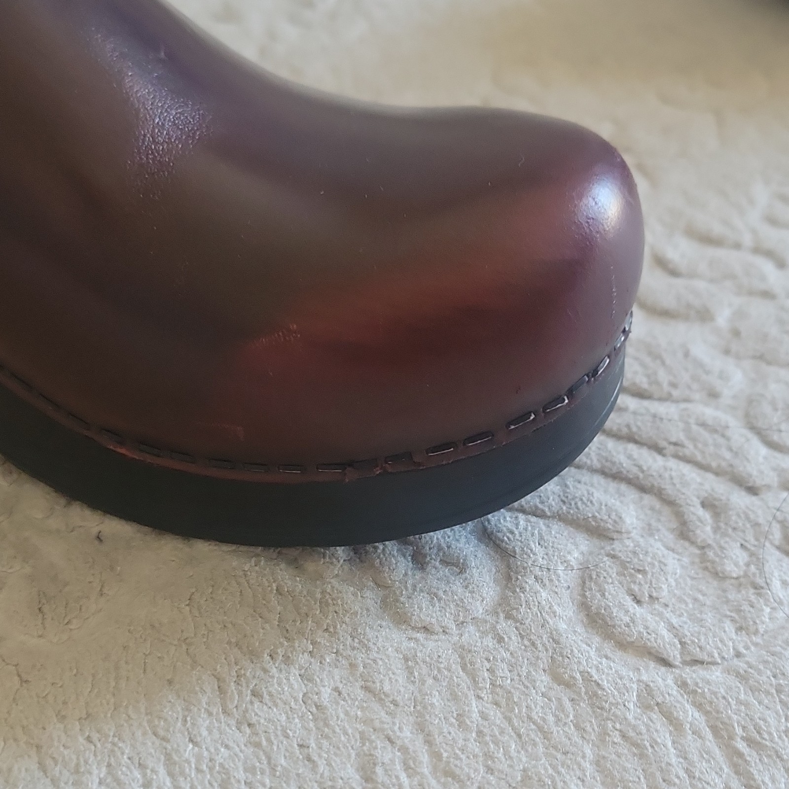 Dansko Professional Burgundy Leather Comfort ClogSlip On Wedge Heel EU 37 US 6.5