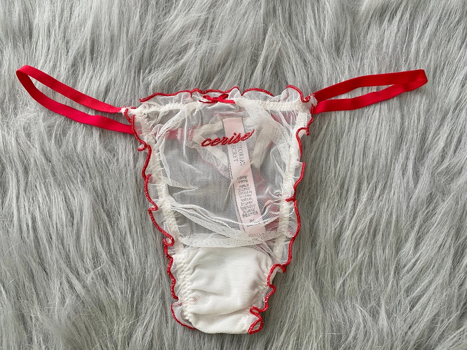 Victoria’s Secret Panties 3 Pack Mesh Ruffled V String Panty XS S M L XL 2XL