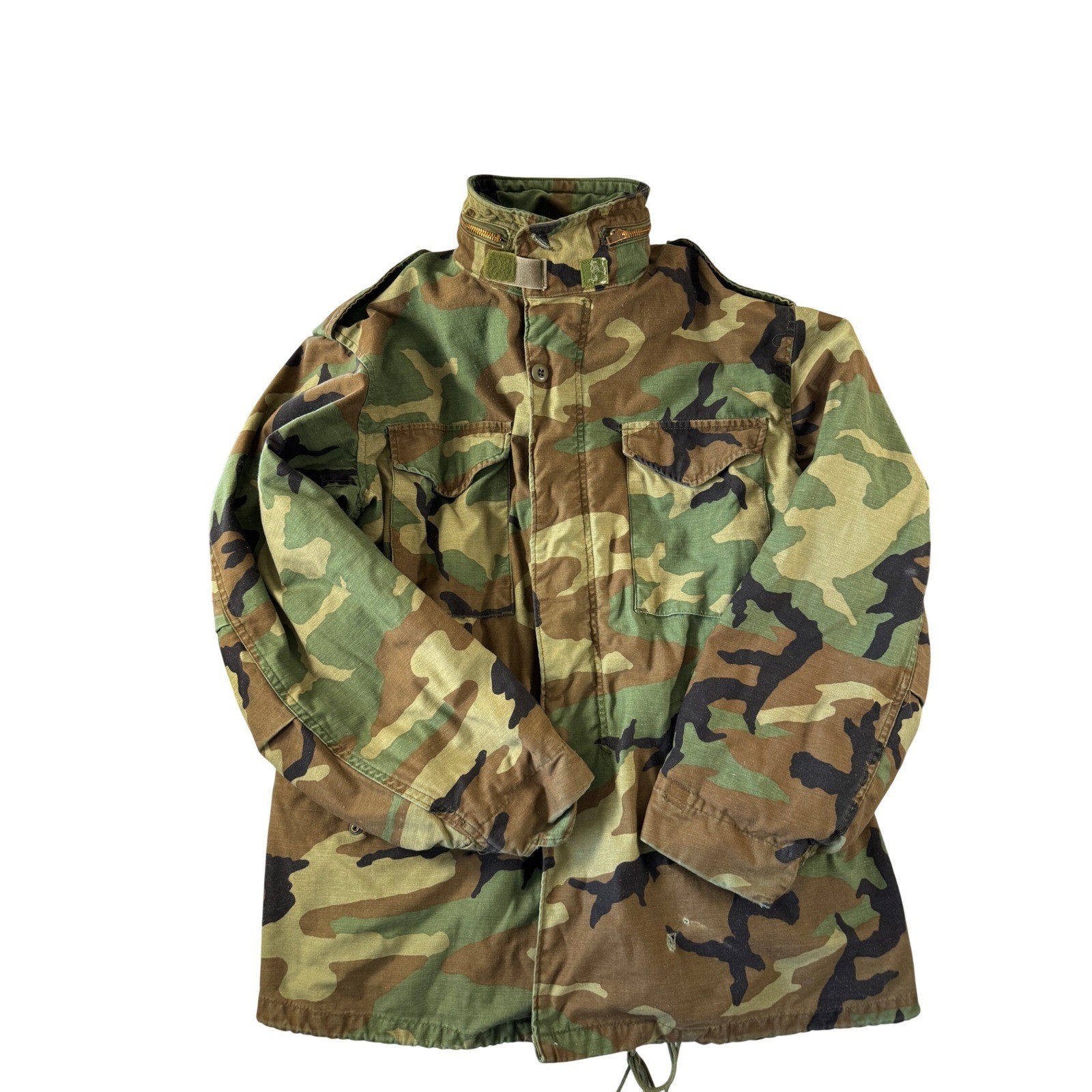 Vintage 1984 Alpha Industries M-65 Field Jacket Woodland Camo Large
