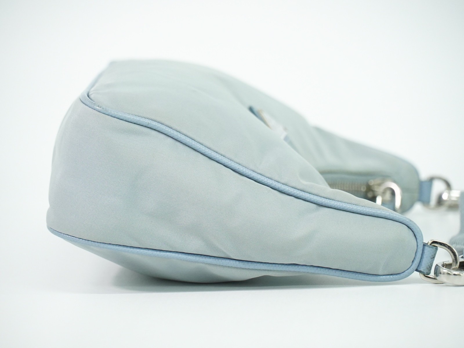 PRADA Re-Edition 2005 Nylon -Shoulder Crossbody Bag Light Blue Silver