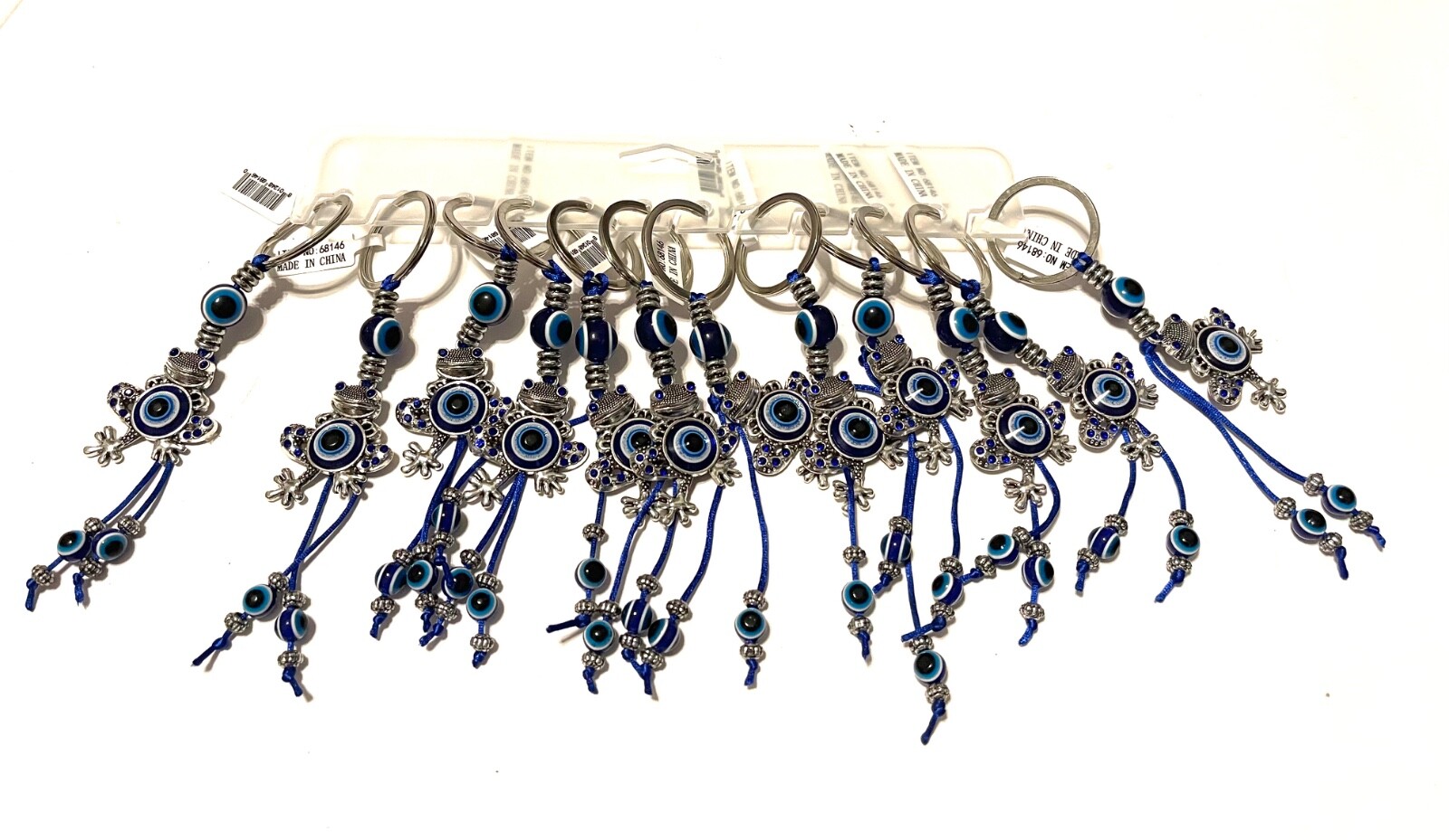 Wholesale Lot of 12 Lucky Frog Evil Blue Eye Keychains Set – Lucky Frog Design
