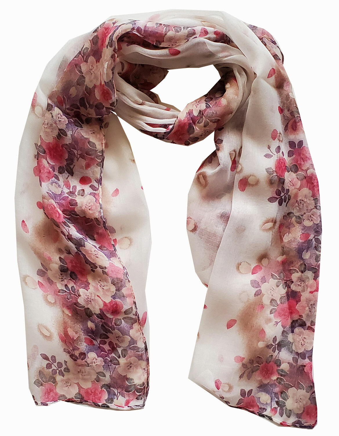 Scarf Prunus Flowers Lightweight Scarves for Women Girls Spring Fall