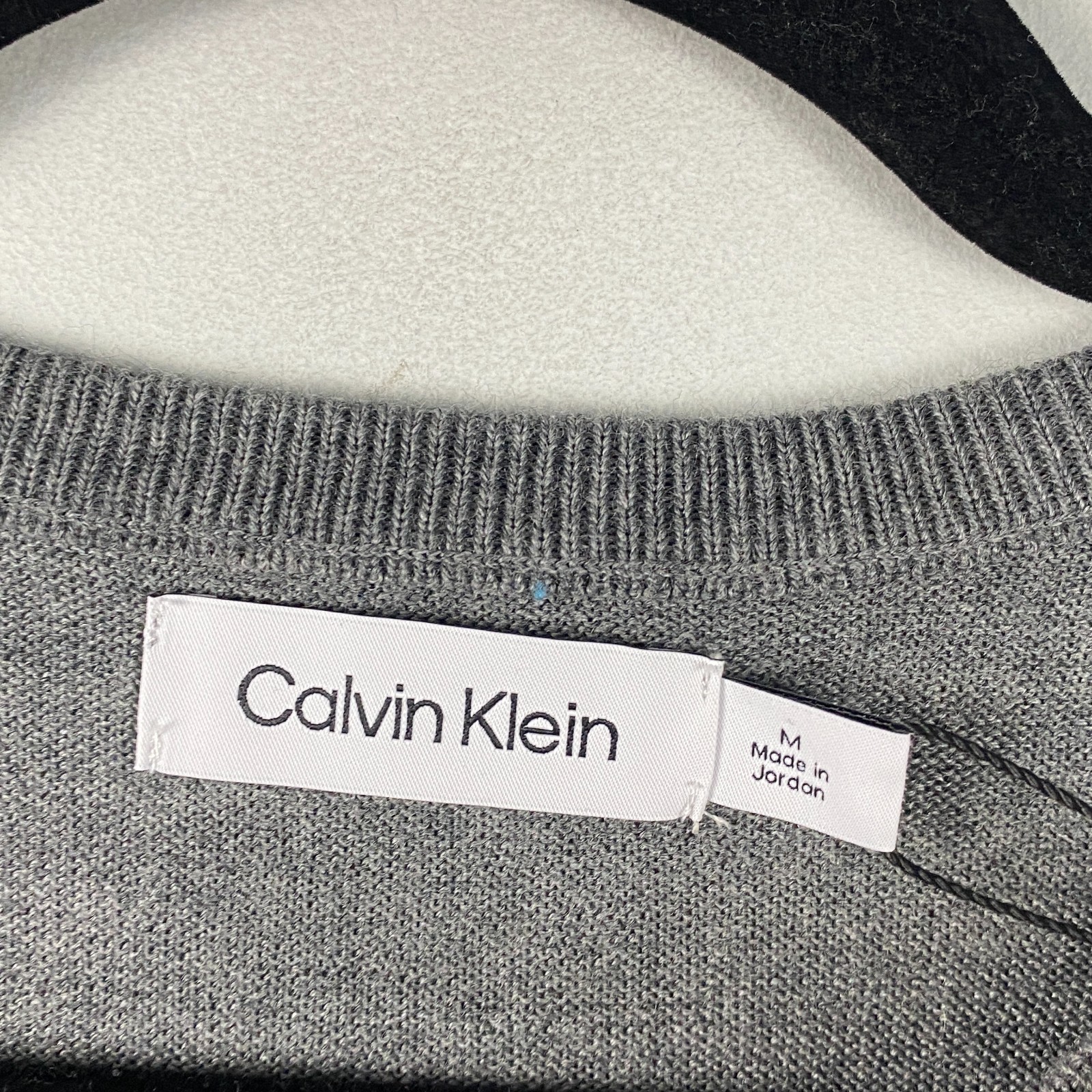 Calvin Klein Merino Wool Blend Crew Neck Sweater Mens Medium Gray Pullover