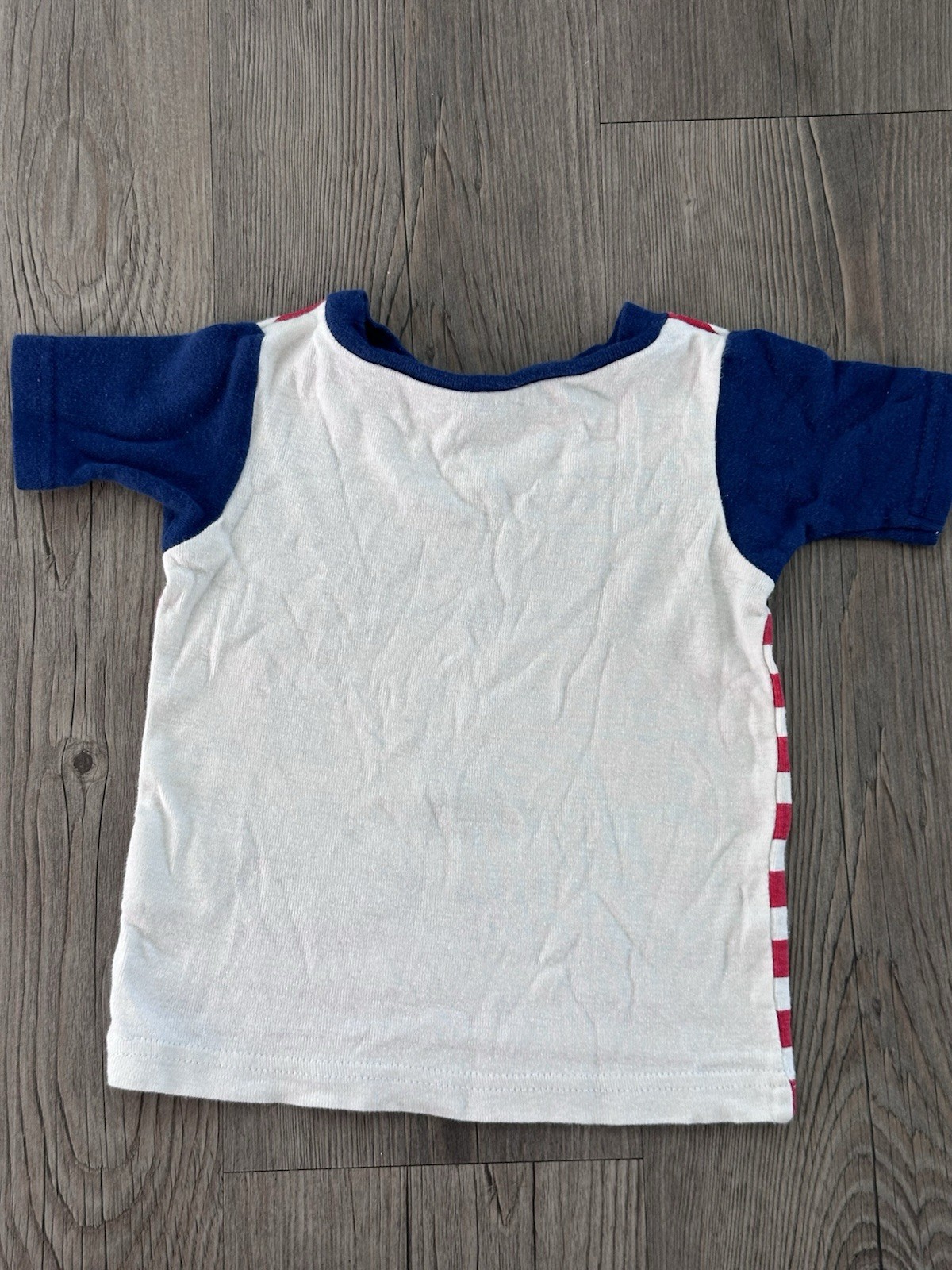 Vintage Disney Mickey Mouse TShirt 18M Red White Striped Cotton Toddler Tee