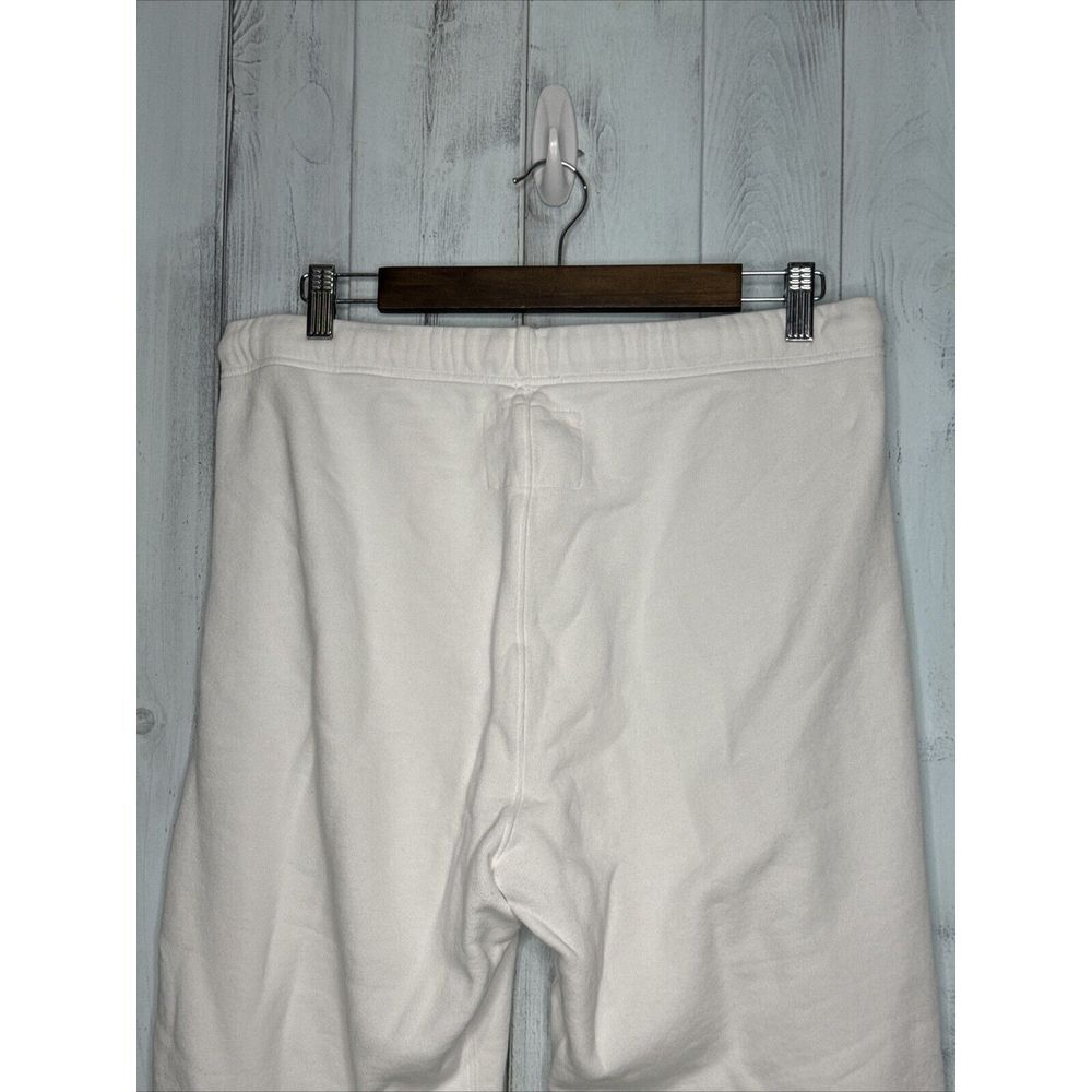 FRANK & EILEEN CATHERINE TRIPLE FLEECE WIDE LEG CROPPED SWEATPANTS WHITE LARGE
