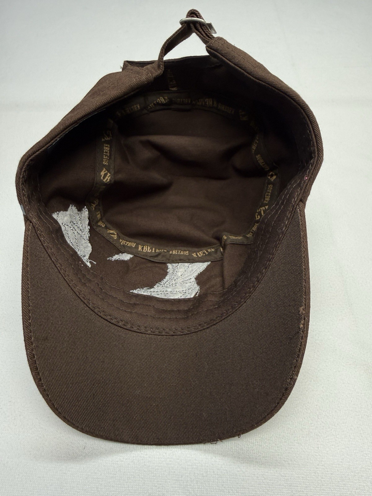 Kbethos Women’s Bling Cross Rhinestone Cadet Cap Brown Adjustable