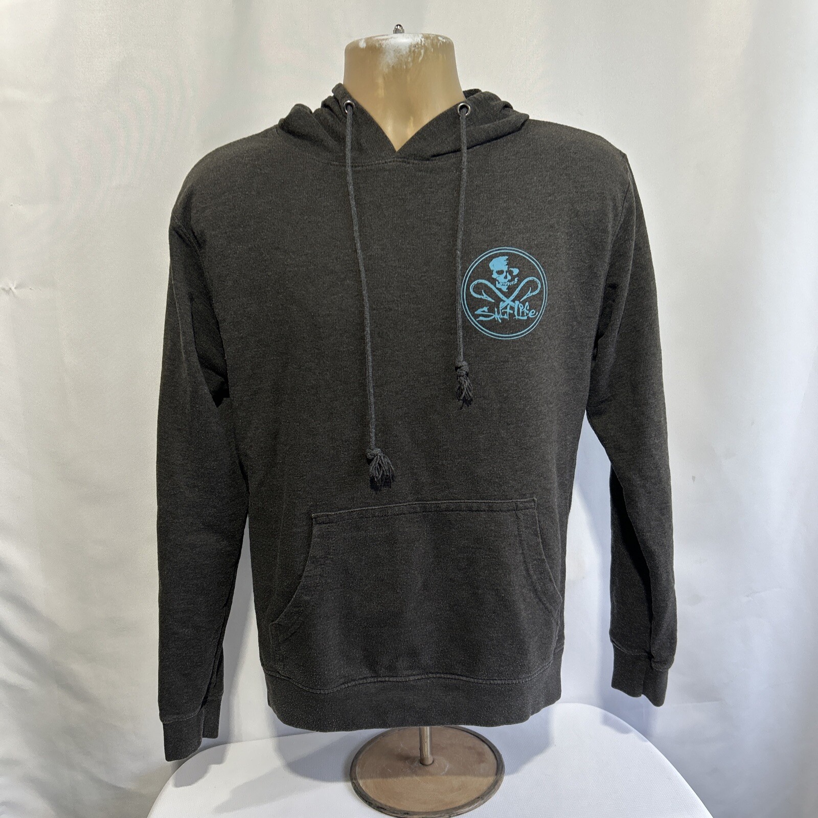 Salt Life Hoodie Medium Skull Hooks Live Salty Long Sleeve Fishing Outdoors