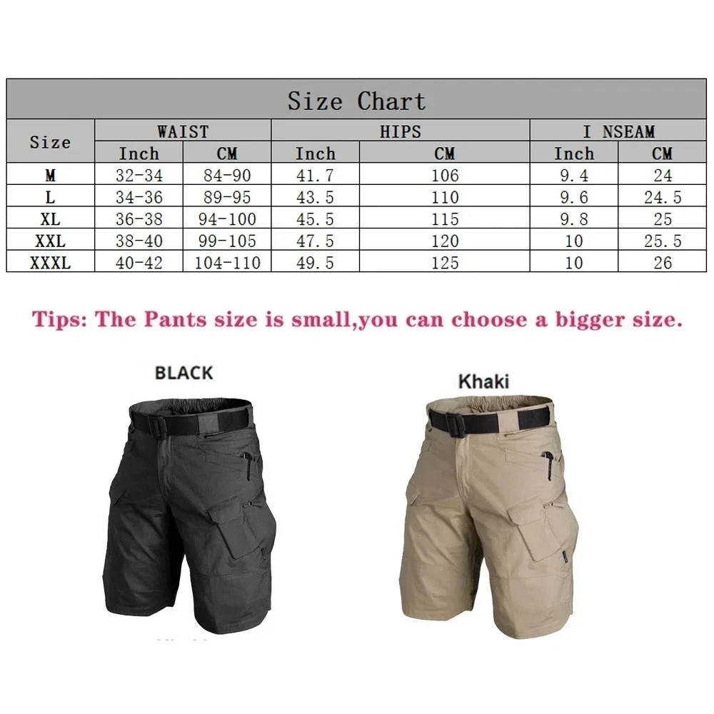 Mens Summer Tactical Shorts Cargo Outdoor Waterproof Hiking Fishing Track Short
