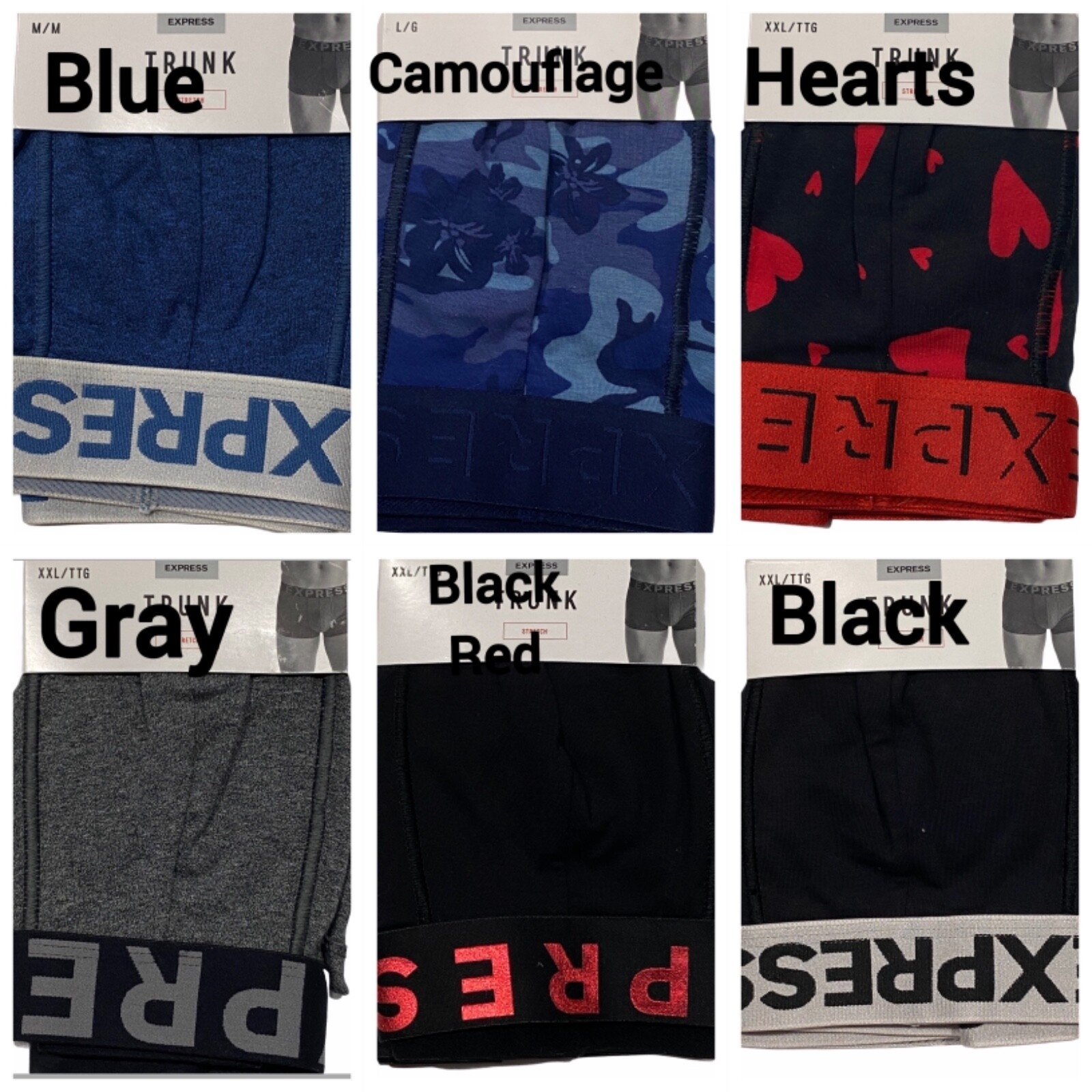 NWT EXPRESS Men’s Trunk Underwear Sz S-M-L-XL-XXL