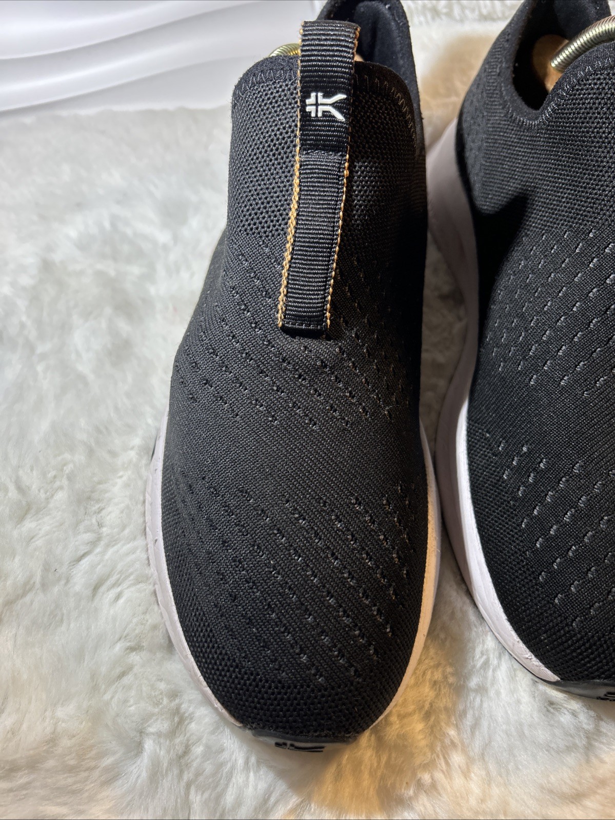 Kuru Atom Slip On Womens Size 10 Black White Athletic Walking Shoes Sneakers