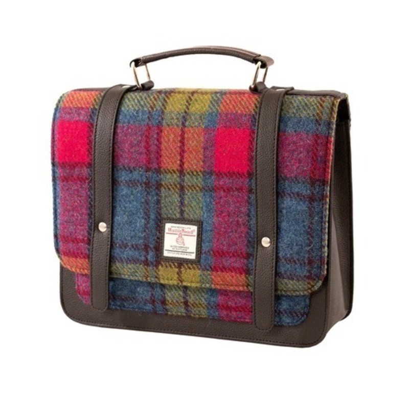 Maccessori Harris Tweed & Vegan Leather Messenger Bag Adjustable Cross Strap
