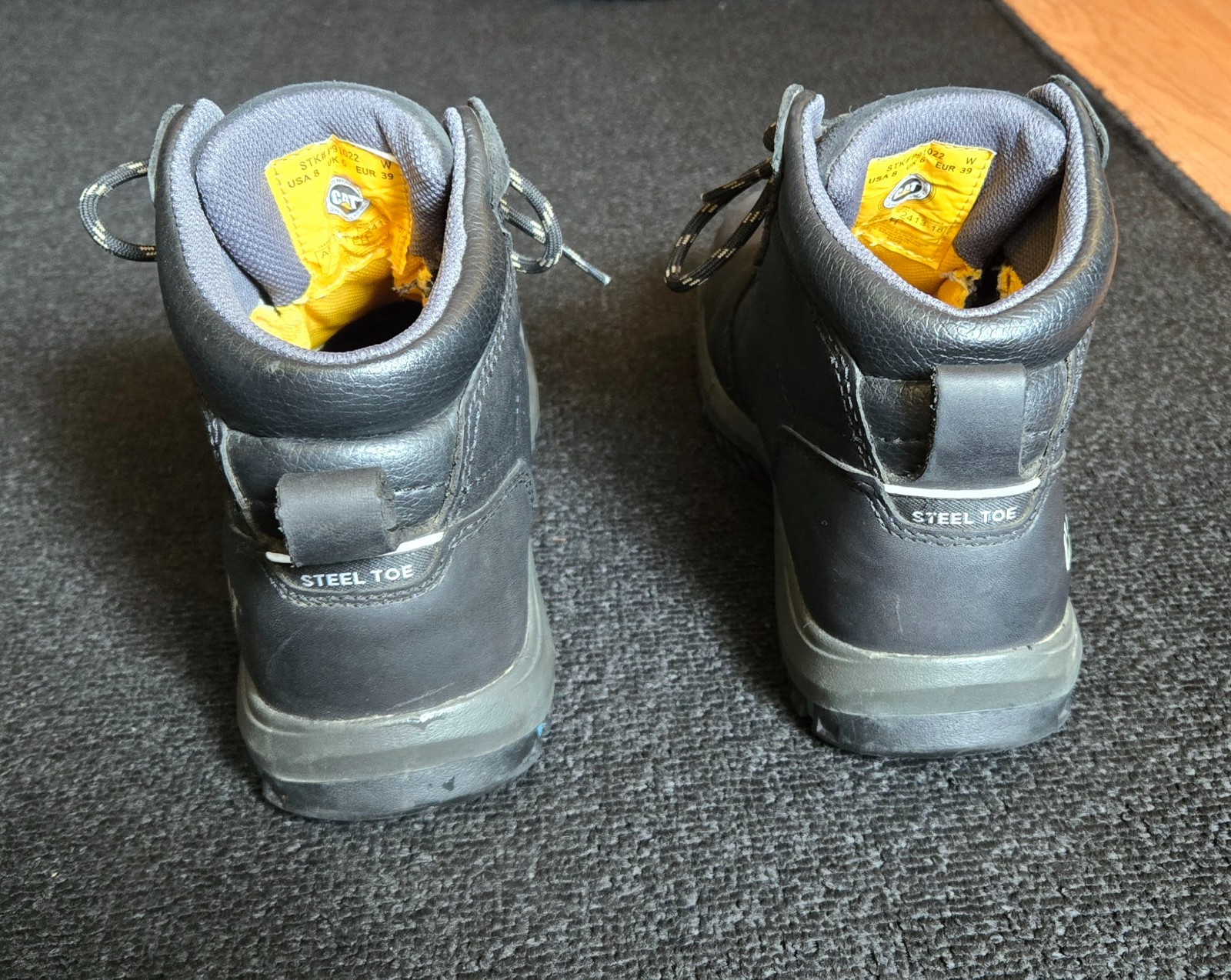 Caterpillar Steel Toe Work Boots, Women’s 8, Men’s 6