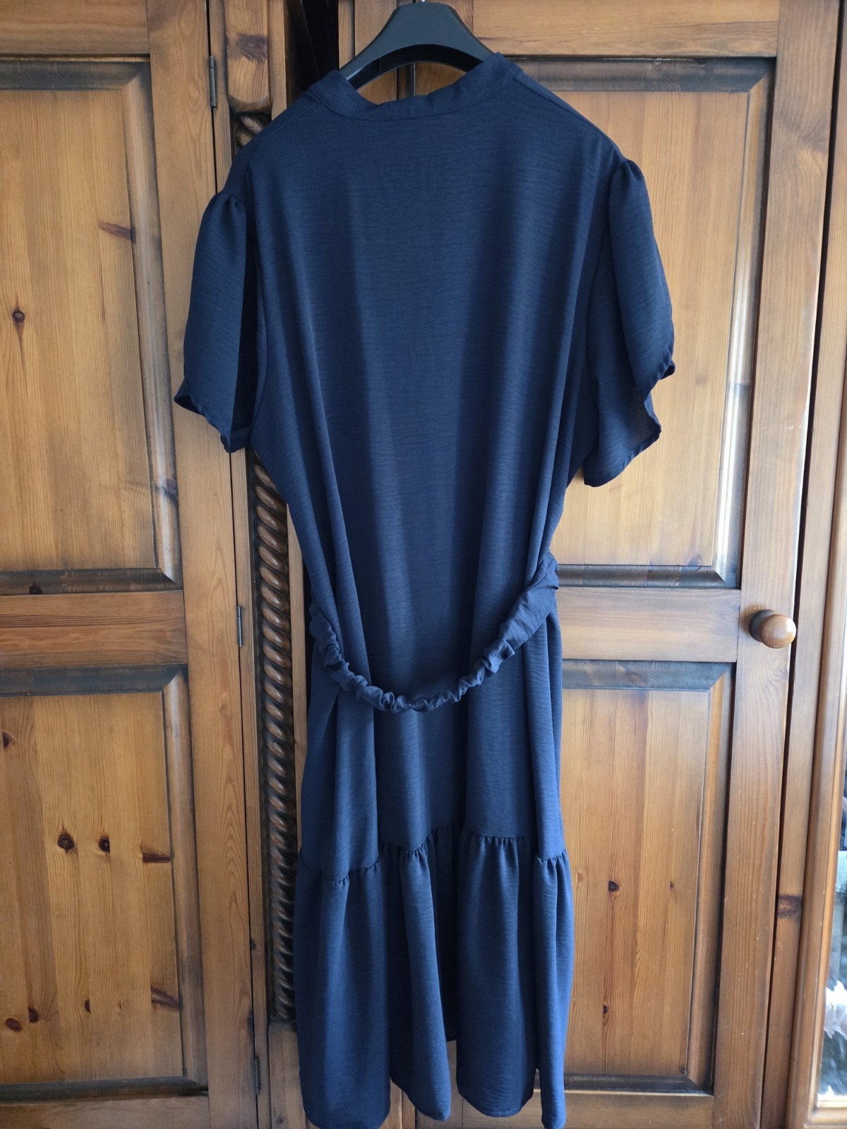 Aarya Curve Navy Blue Dress Size 16 18 20 22 24 Made In Italy BNWT Belted Plus