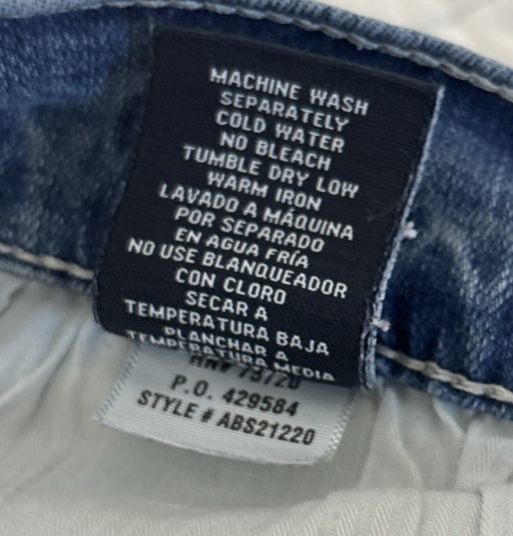 BKE Aiden Jeans Mens 30×32 Distressed Frayed Hem Blue Denim Bootcut Stretch