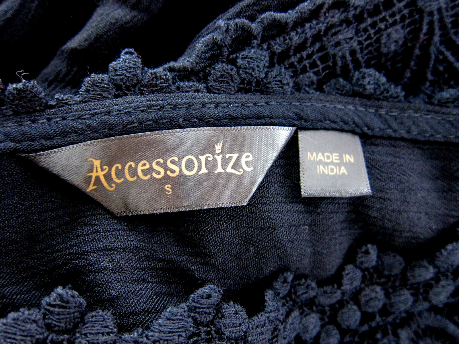 Accessorize 100% Rayon Black V-Neck Embroidered Long Maxi Beach Sun Dress Small
