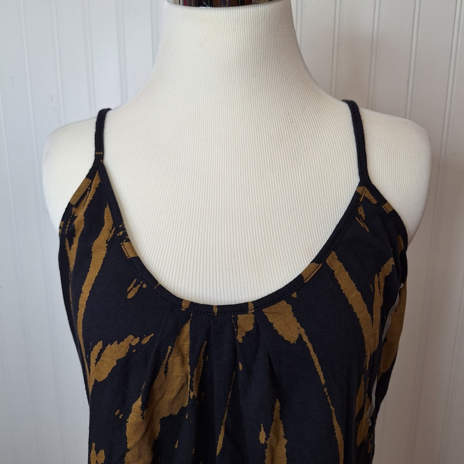 Old Navy Black & Brown Abstract Sleeveless Tank Shirt Womens Size XL Casual New