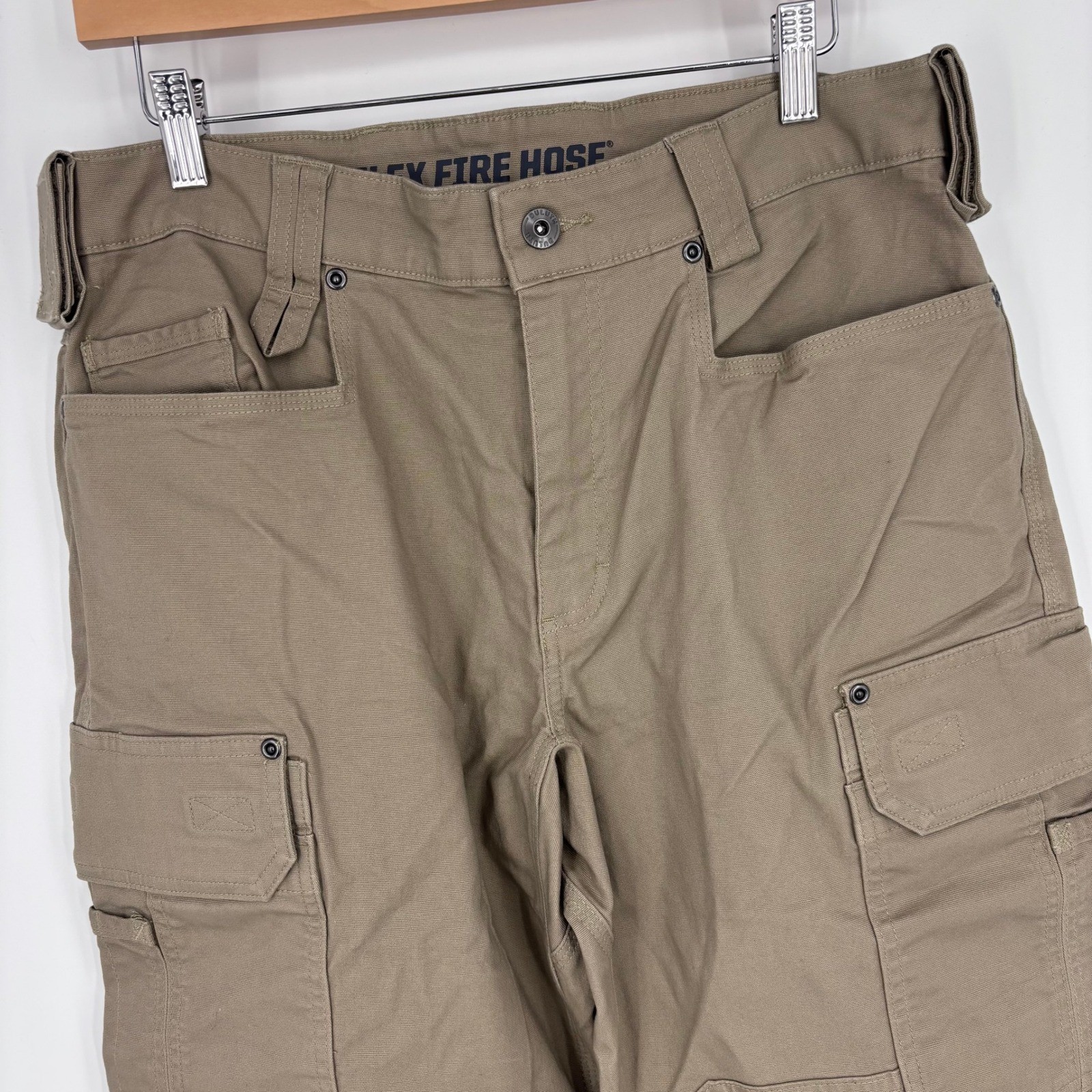 Duluth Trading Flex Fire Hose Ultimate Cargo Pants Mens 32×31 (Tag 34×32) Tan