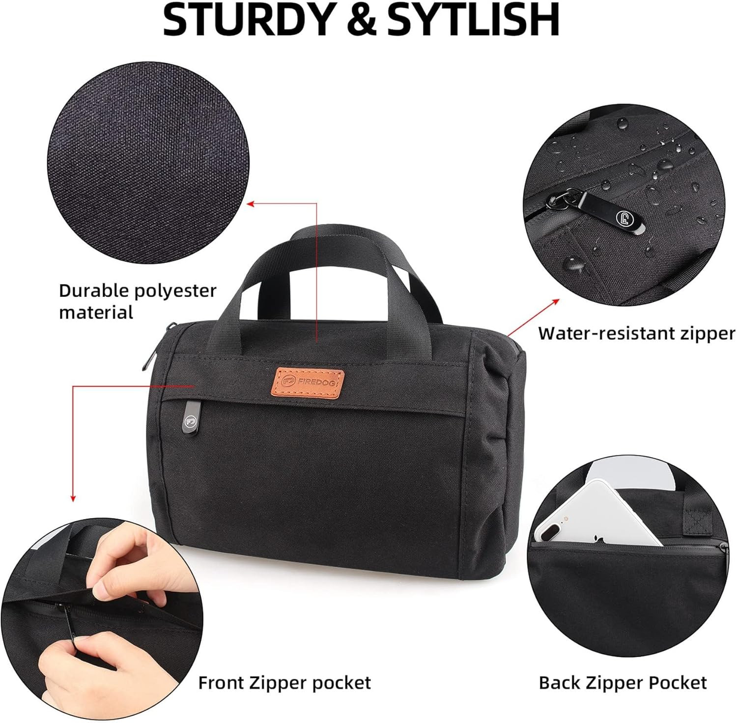 Smell Proof Pouch, Black Large Smell Proof Bag with Carbon Lined 9”X4”X5”
