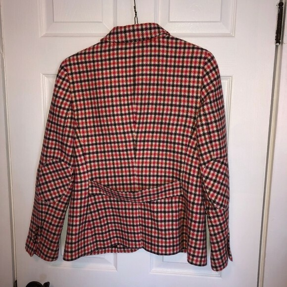 Talbots wool blend houndstooth checkered blazer size 6P in EUC retails $199