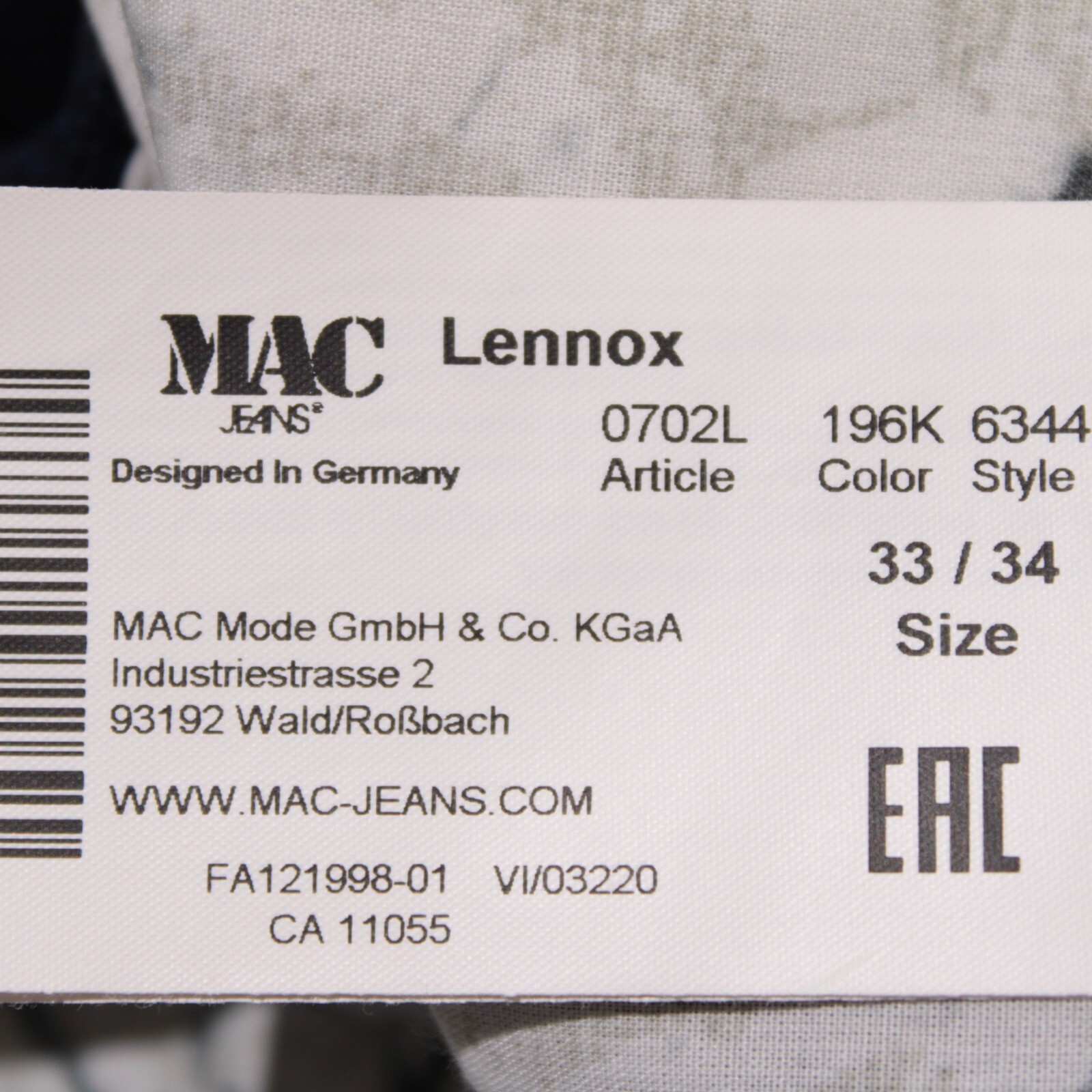 Mac Jeans NWT Chinos / Casual Pants Size 33 US in Blue Polyester Blend