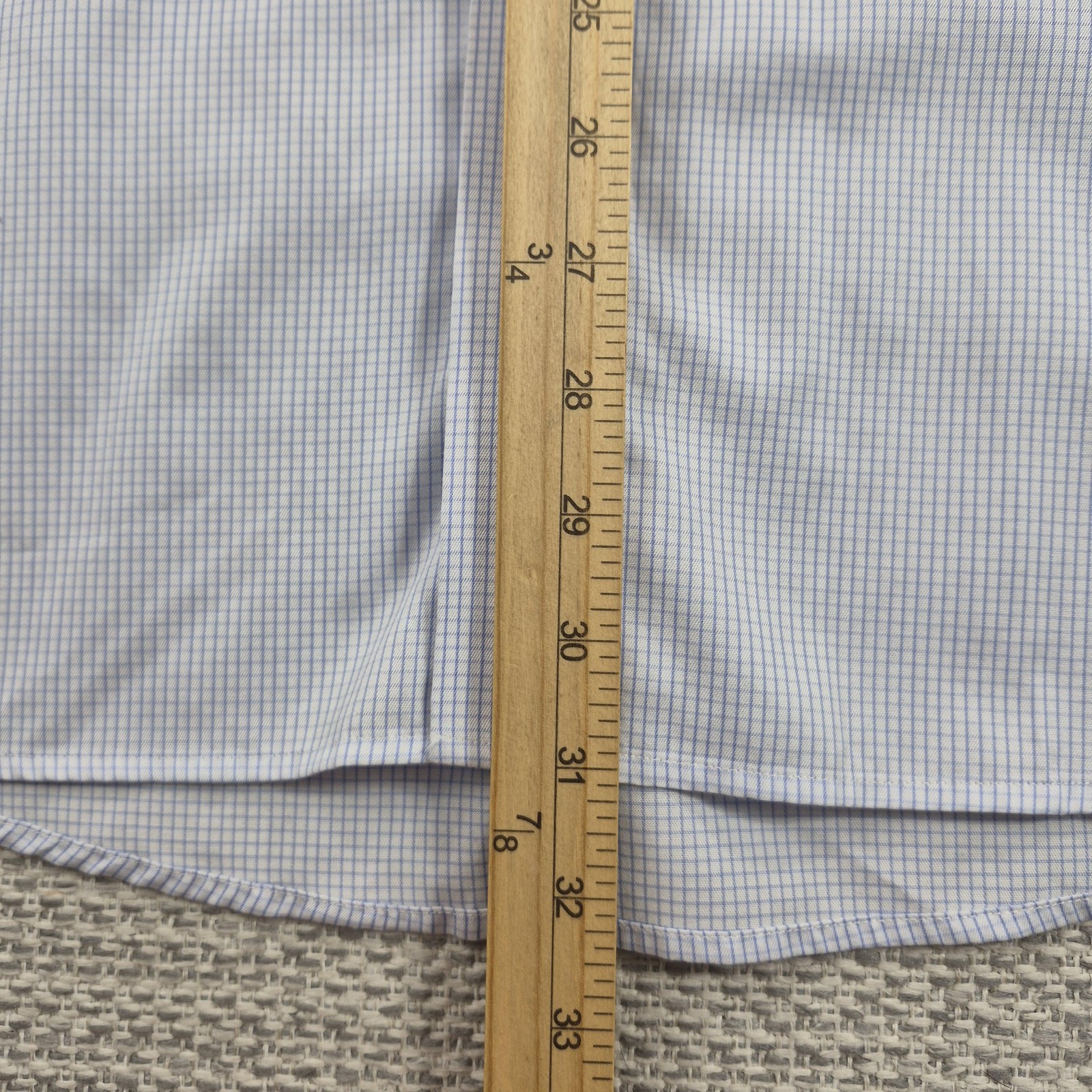 Eton Dress Button Up Shirt Mens 16.5 42 Blue Check Contemporary Long Sleeve