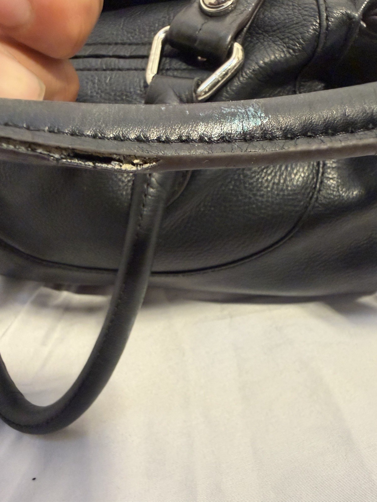 B Makowsky Black Soft Leather Hobo Shoulder Bag Purse Leopard Interior