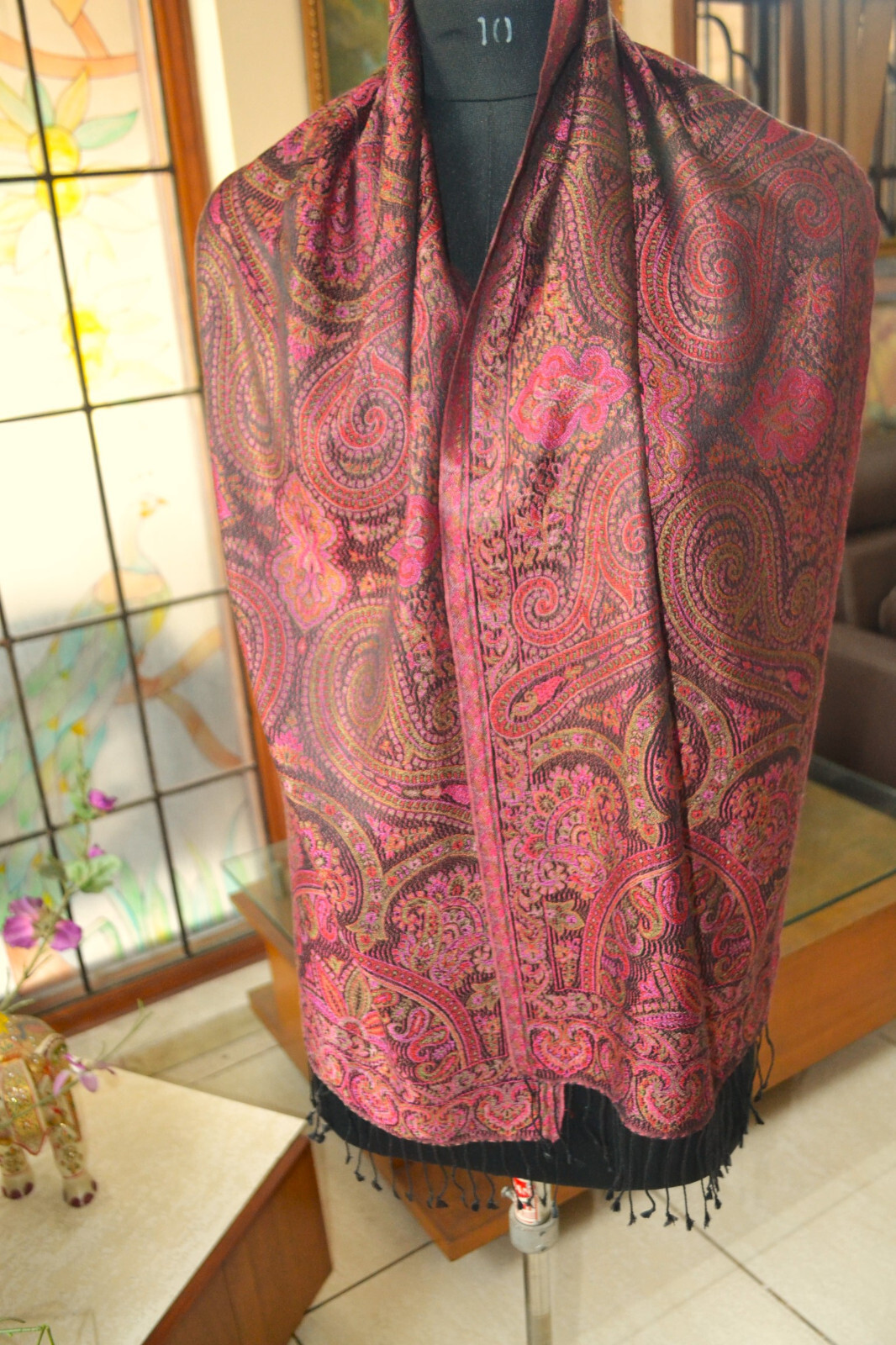 EXQUISITE IRIDESCENT SILK PASHMINA JAMAVAR SCARF JAMAVAR CHALE ~16 DESIGN STOCK