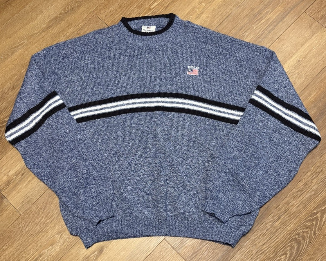 Vintage Polo Jeans Co. Ralph Lauren Men’s Knit Crewneck Pullover Sweater