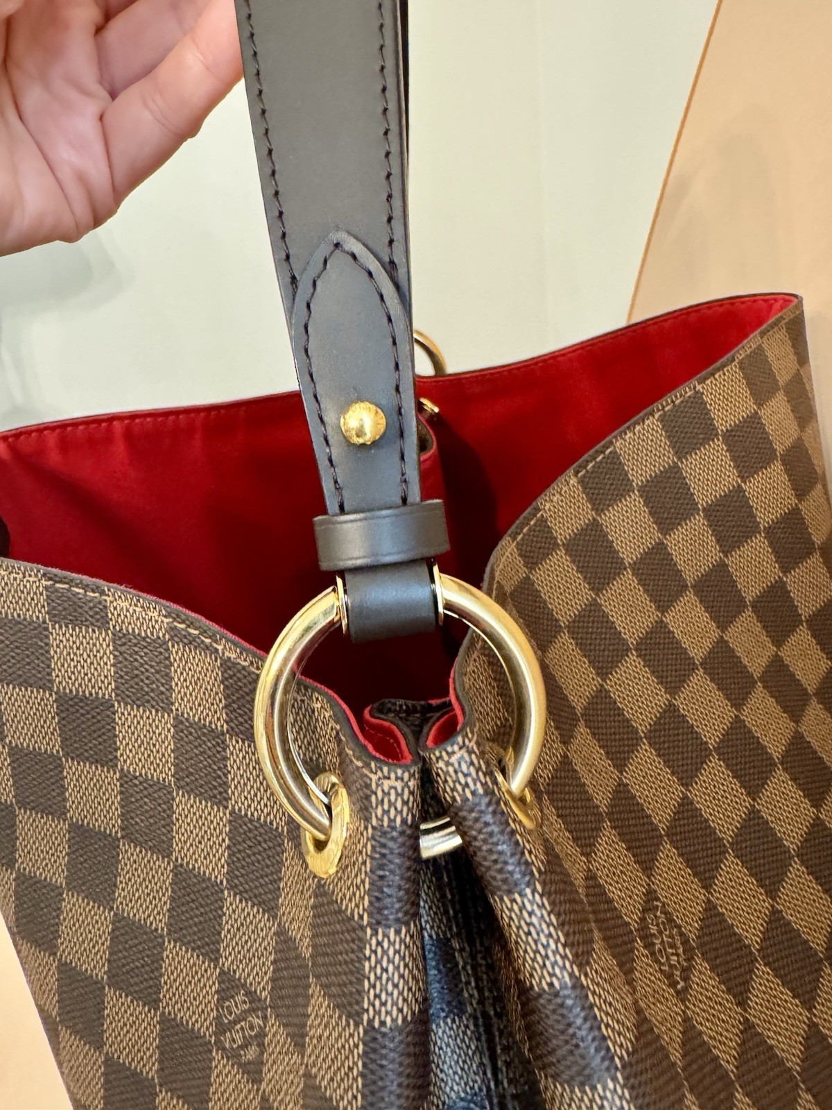 Louis Vuitton Graceful MM Damier Brown Shoulder Bag w/ Box Dust Bag Tag
