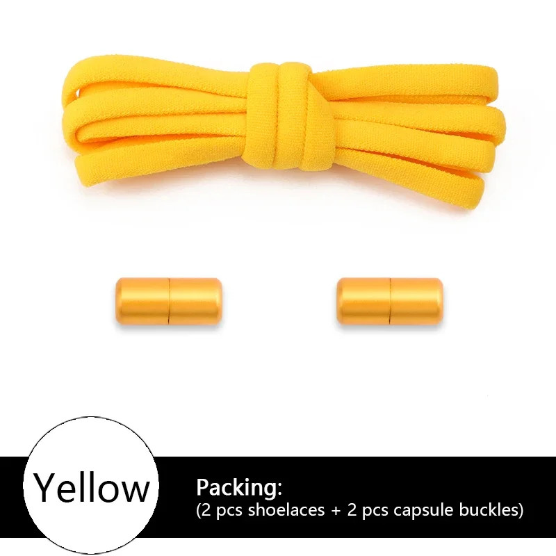 NEW Colorful Options Elastic laces Sneakers No tie Shoelace for Sports Round Sho