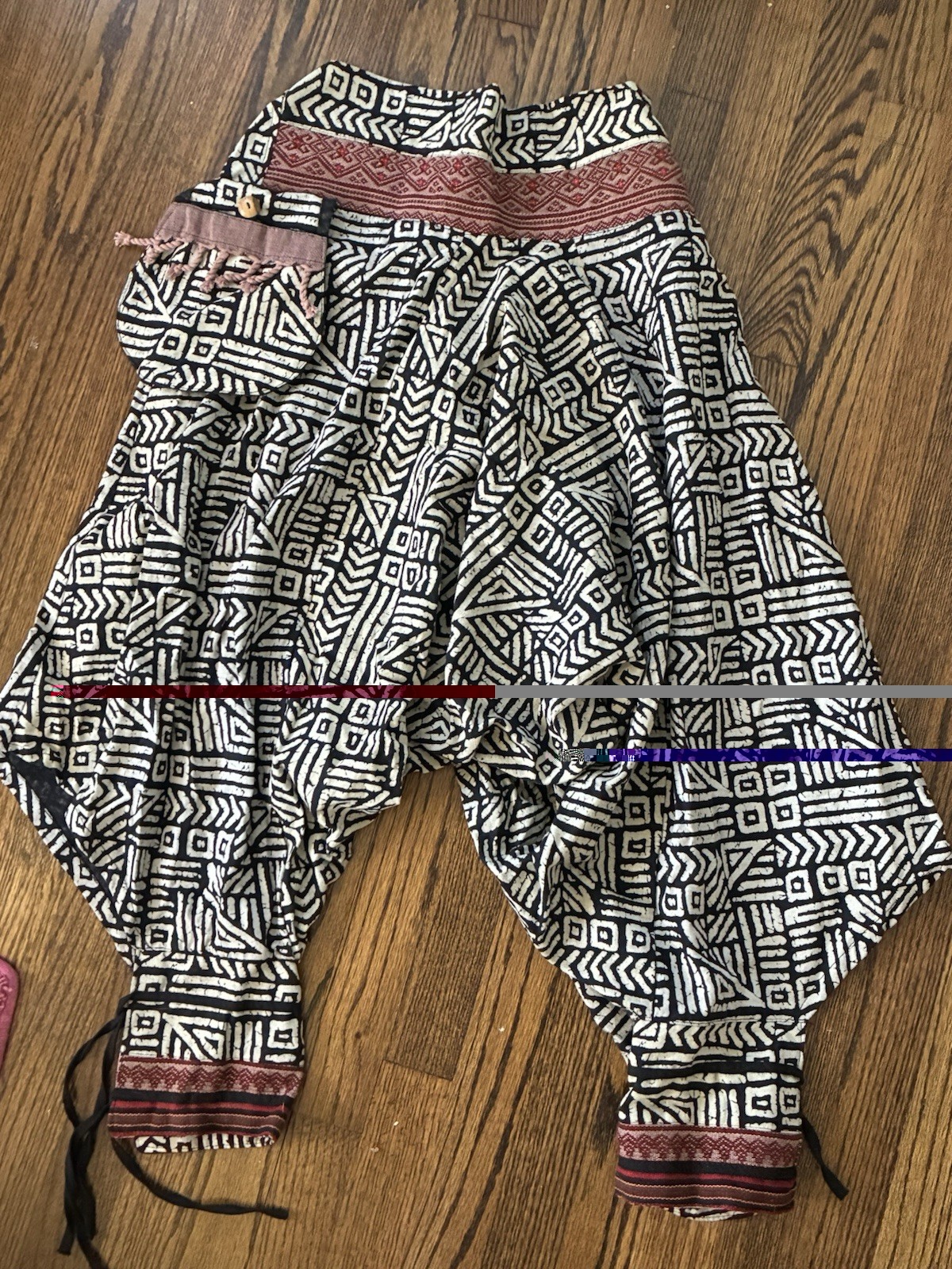Tribal Harem Pants Hippie Boho Trousers Cotton Poofy Thailand Thai Genie Aladdin