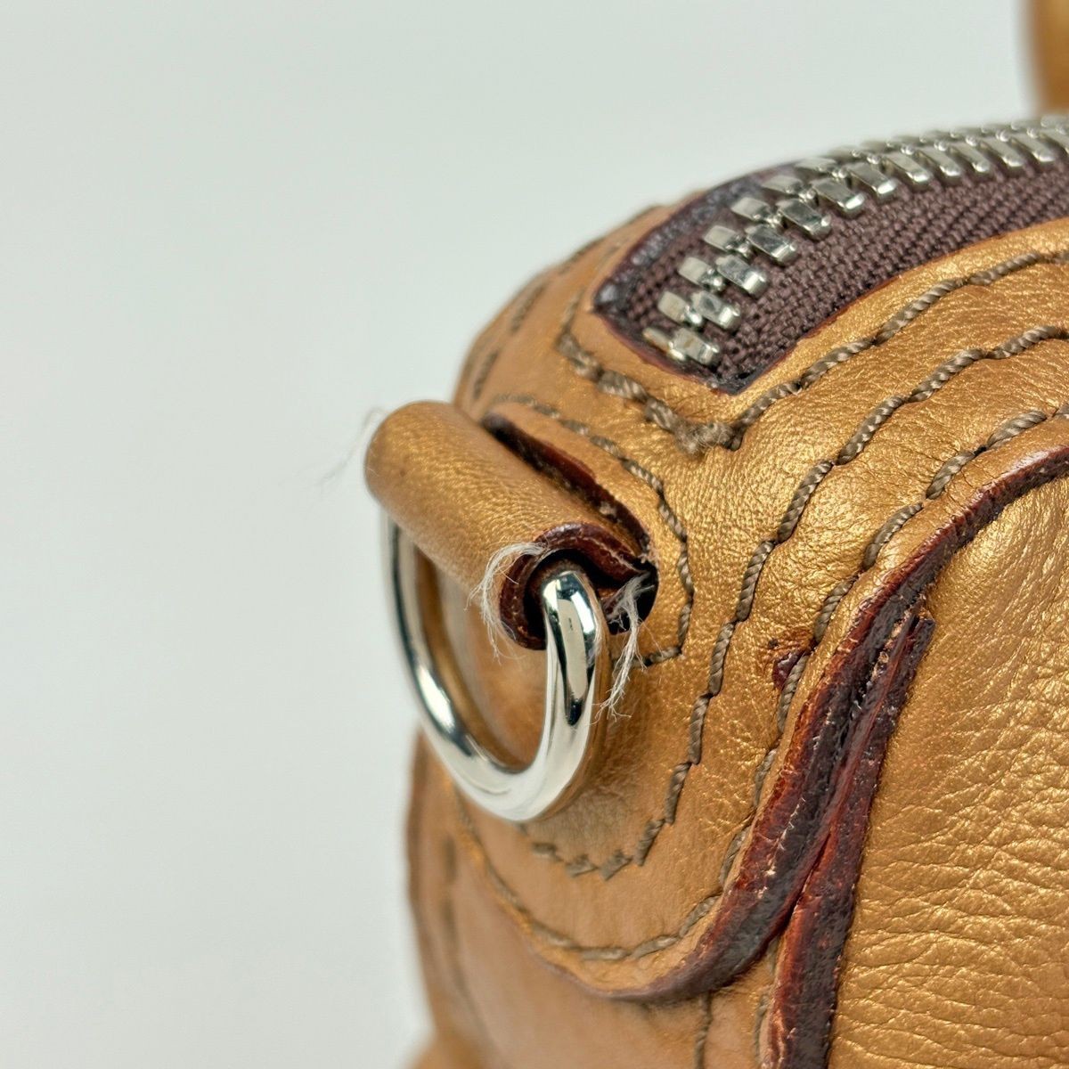 LOEWE Fiesta Handbag 2WAY Leather Bronze Ladies Used