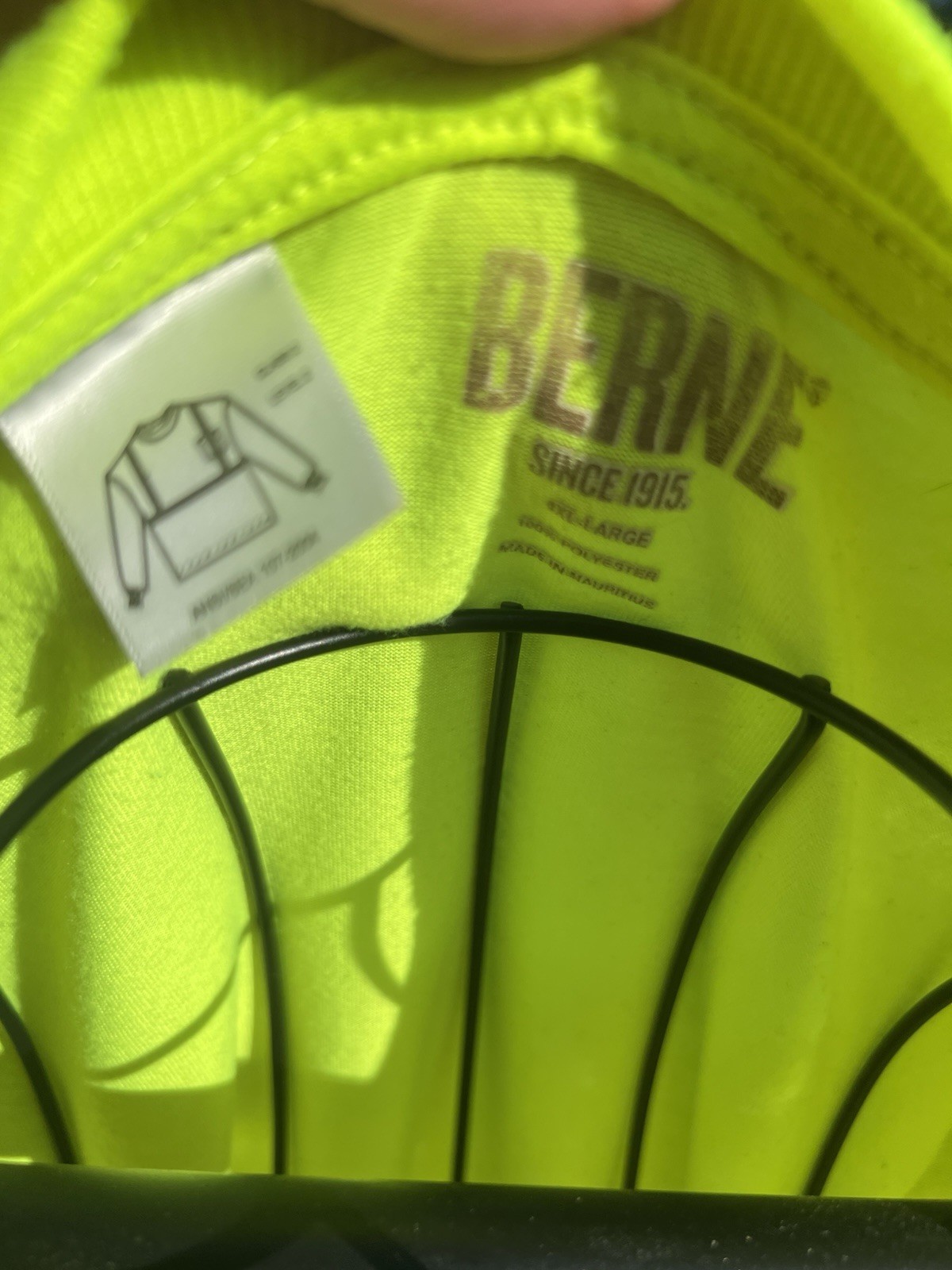 BERNE Safety Shirt Class 3 Level 2 Neon Yellow Reflective Stripe 2X
