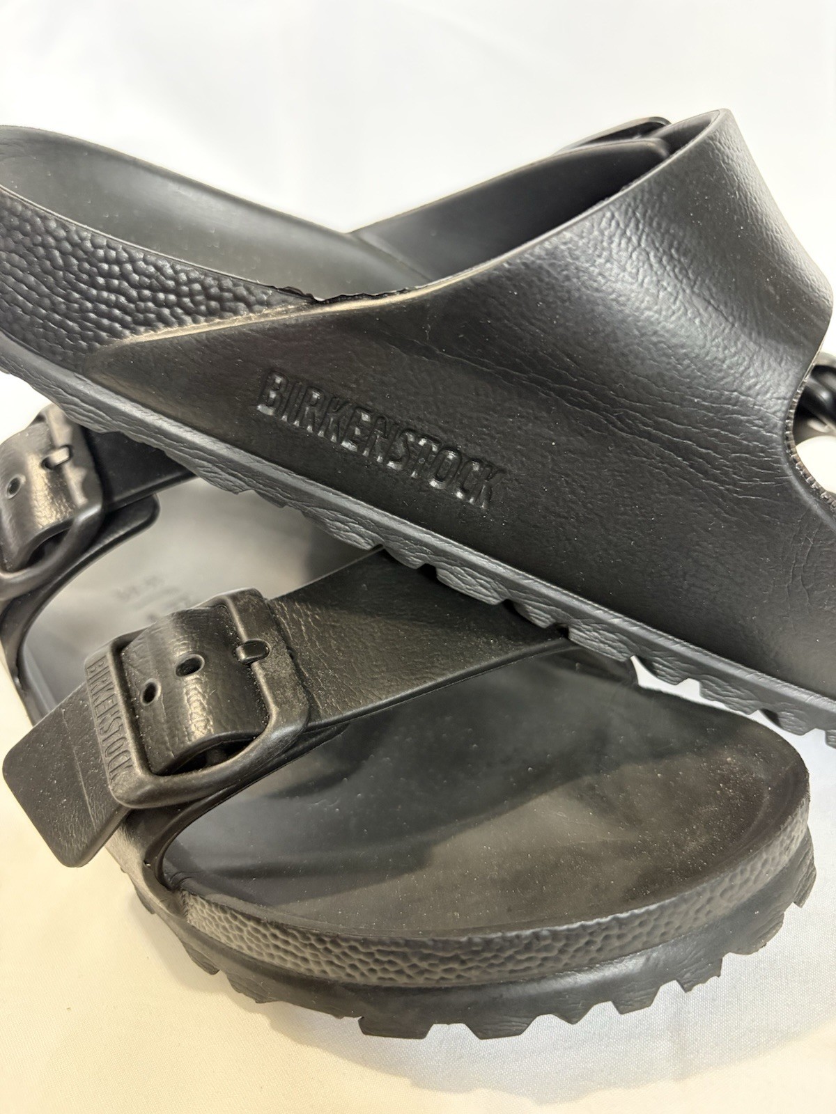 BIRKENSTOCK EVA Two-Buckle Adjustable Straps Black ARIZONA Sandals Size 38