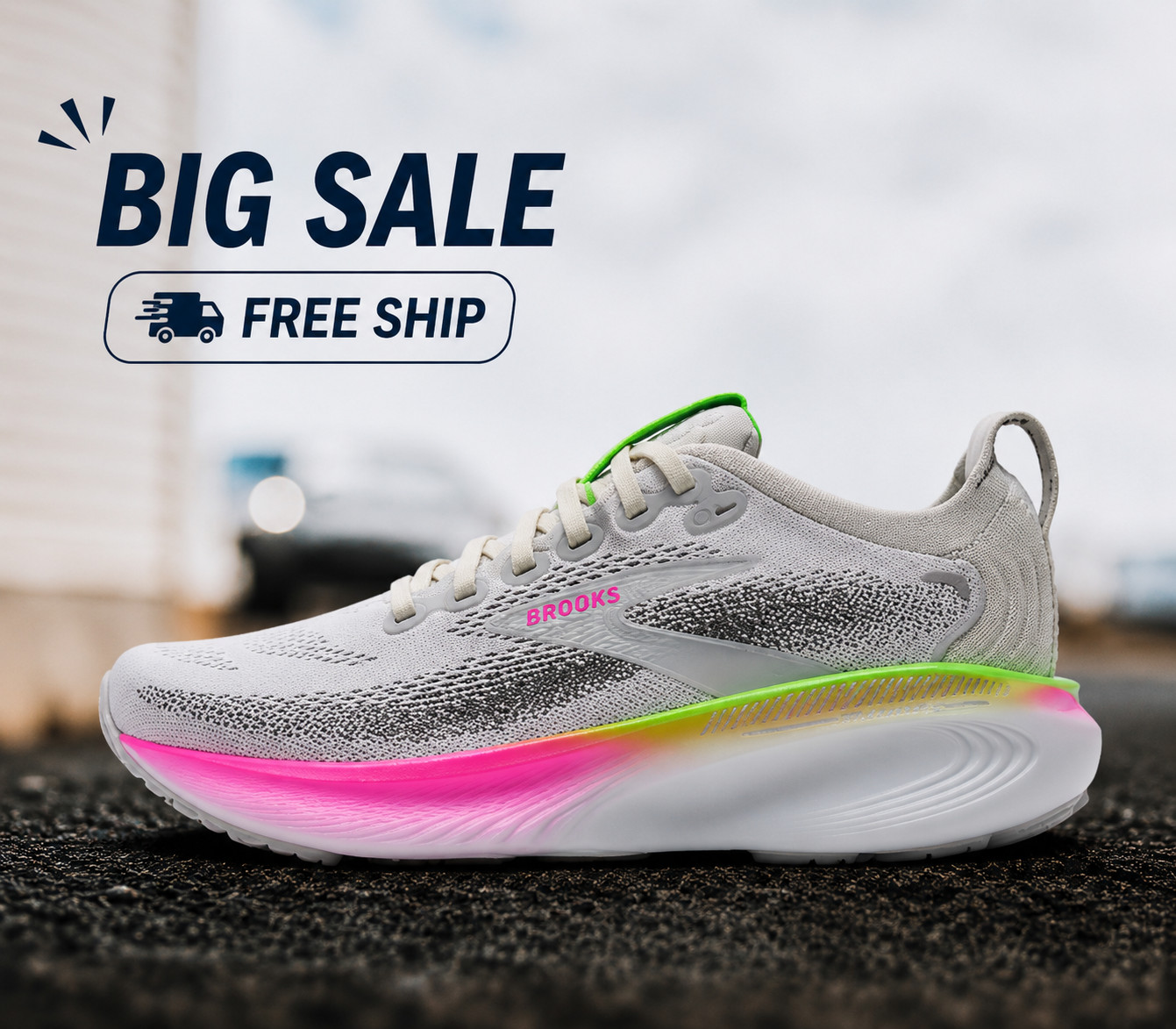Brooks Women’s Adrenaline GTS 25 Running Shoes/Grey/Bright Pink/B