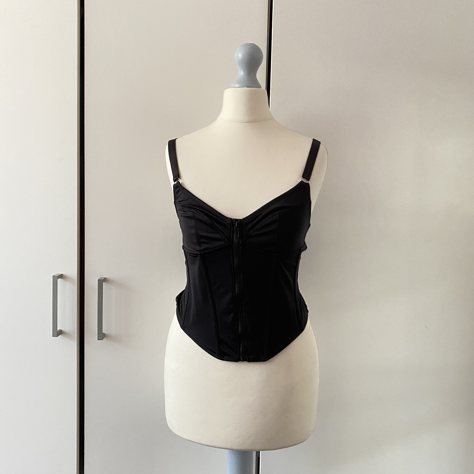 Urban Outfitters Out From Under Corey Microfibre Zip Through Corset Top Size S