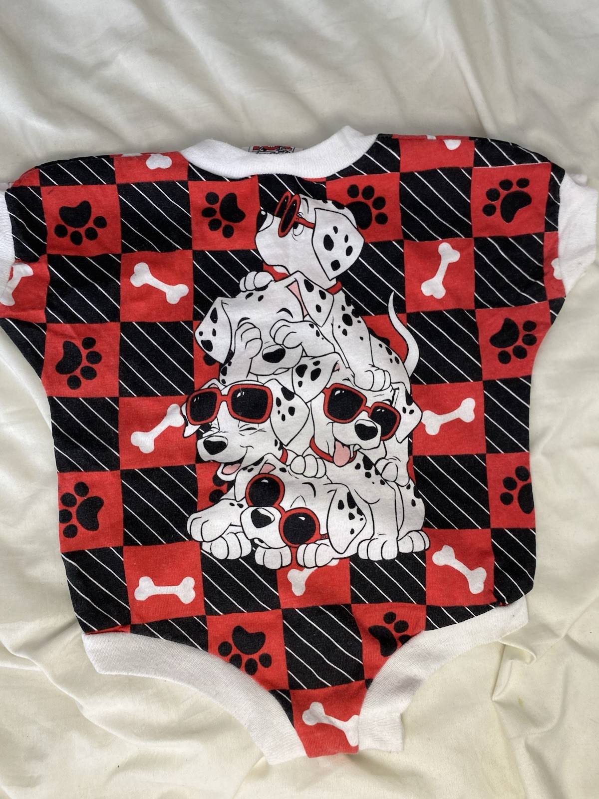 Walt Disney’s 101 Dalmatians Newborn Cotton Check Paw Print Snap