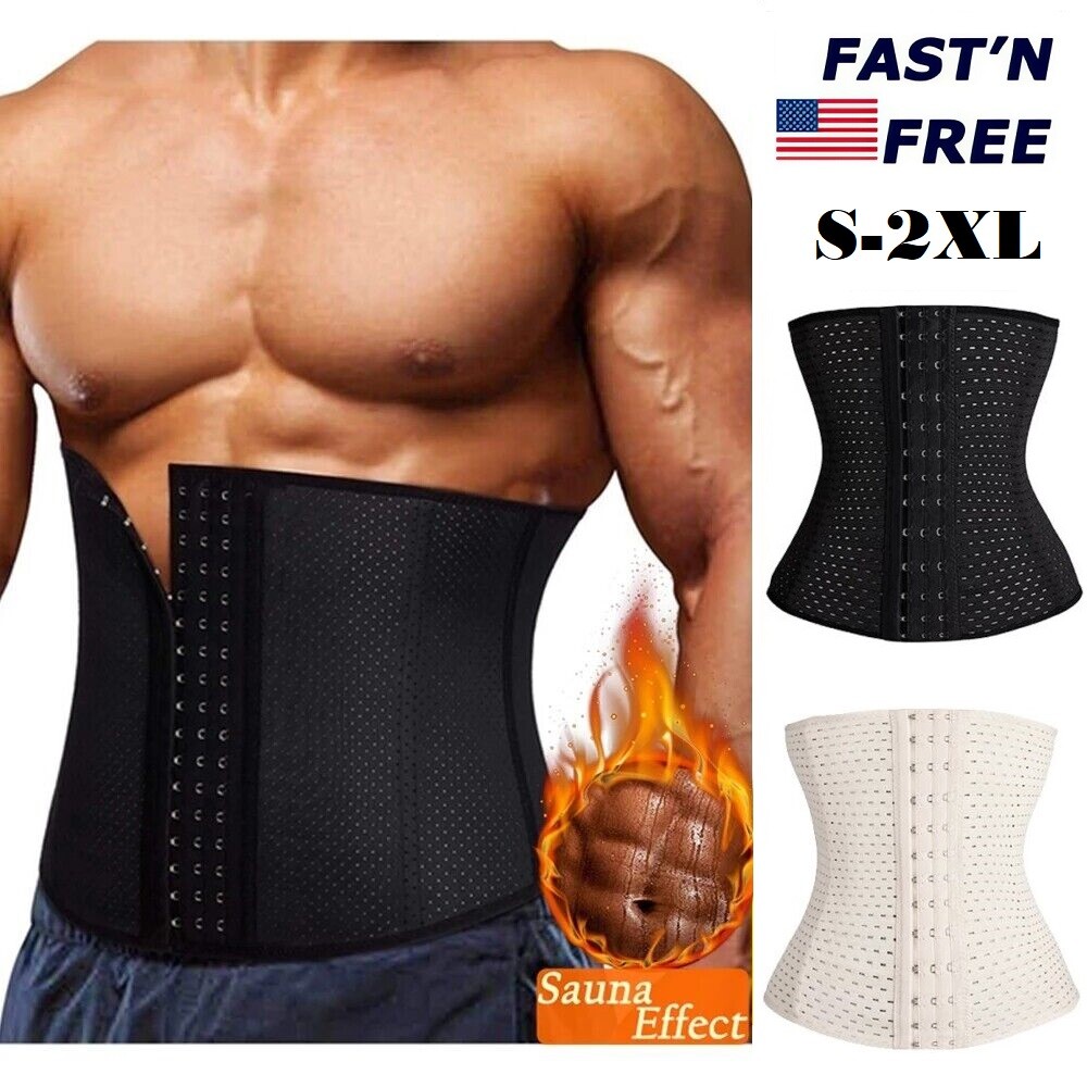 Men Fat Burning Sauna Tummy Belt Body Shaper Girdle Belly Slimming Waist Trainer