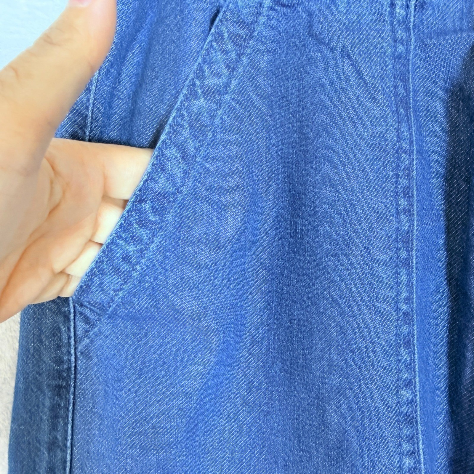 Pilcro Small Denim Cargo Utility Pants Elastic Drawstring Relaxed Straight Leg