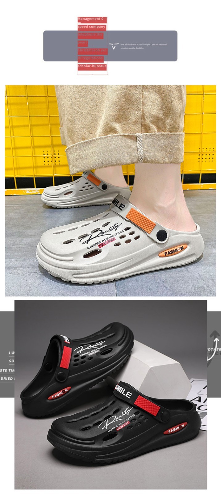 Men’s EVA Clogs Slip-On Sandals Non-Slip Lightweight Garden Shoes