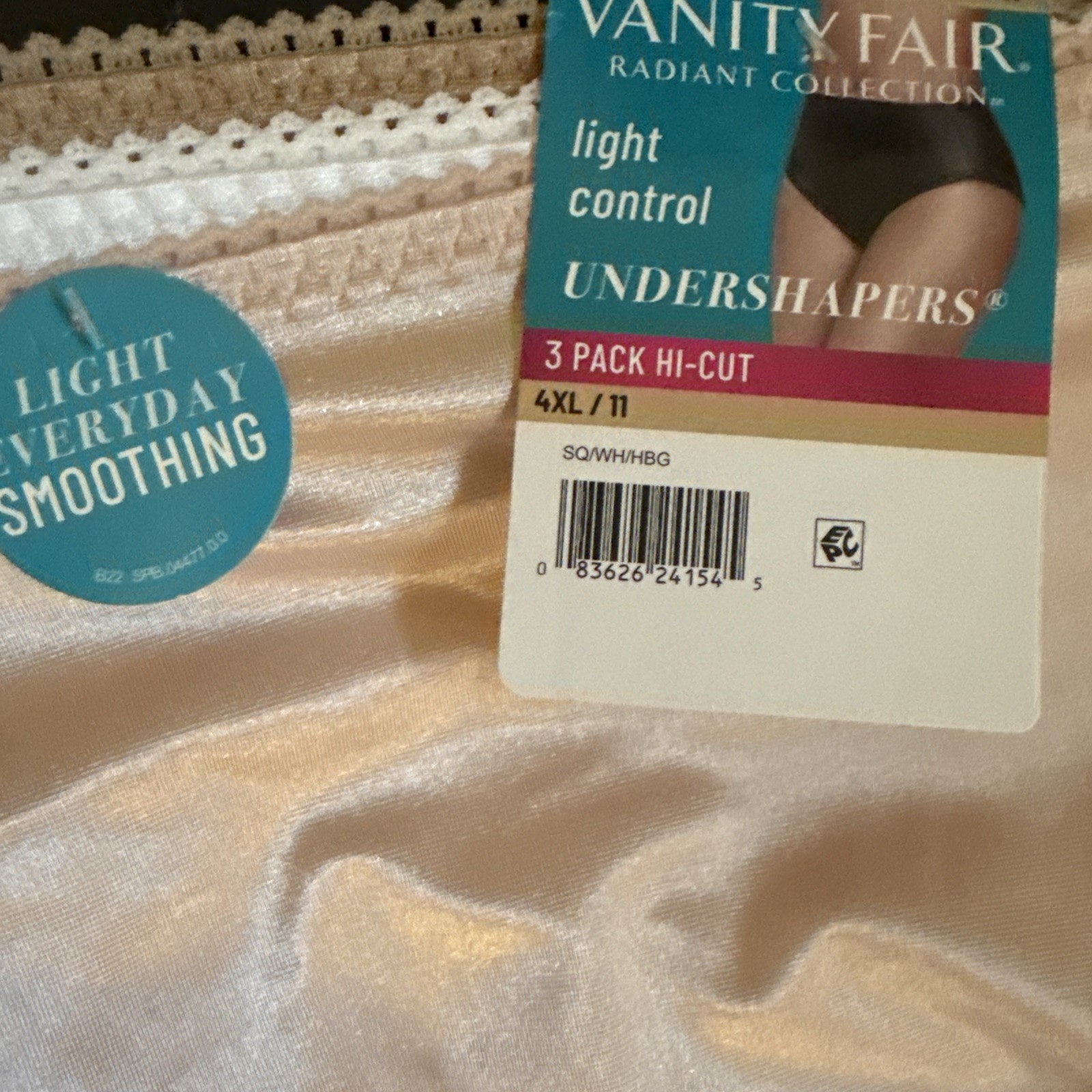 VANITY FAIR Women 6 Pair Light Control Undershapers Hi Cut Panties Size 4XL 11
